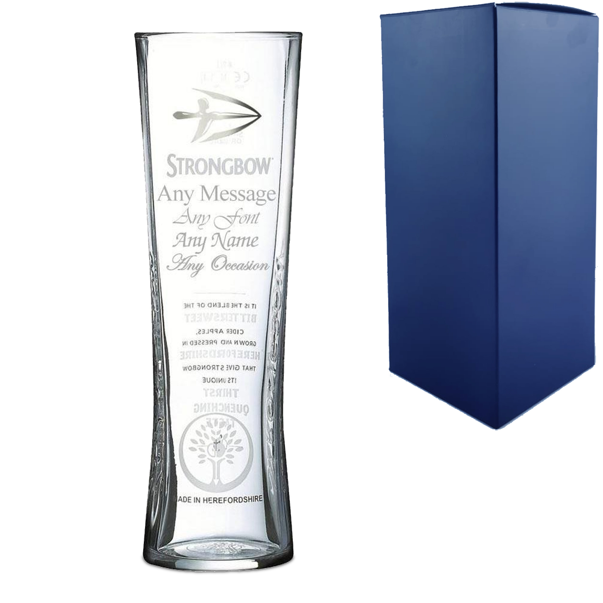 TEMU Personalised Engraved Official Pint Glass, Personalise With Any Message For Any Occasion, Gift Box Included, Laser Engraved