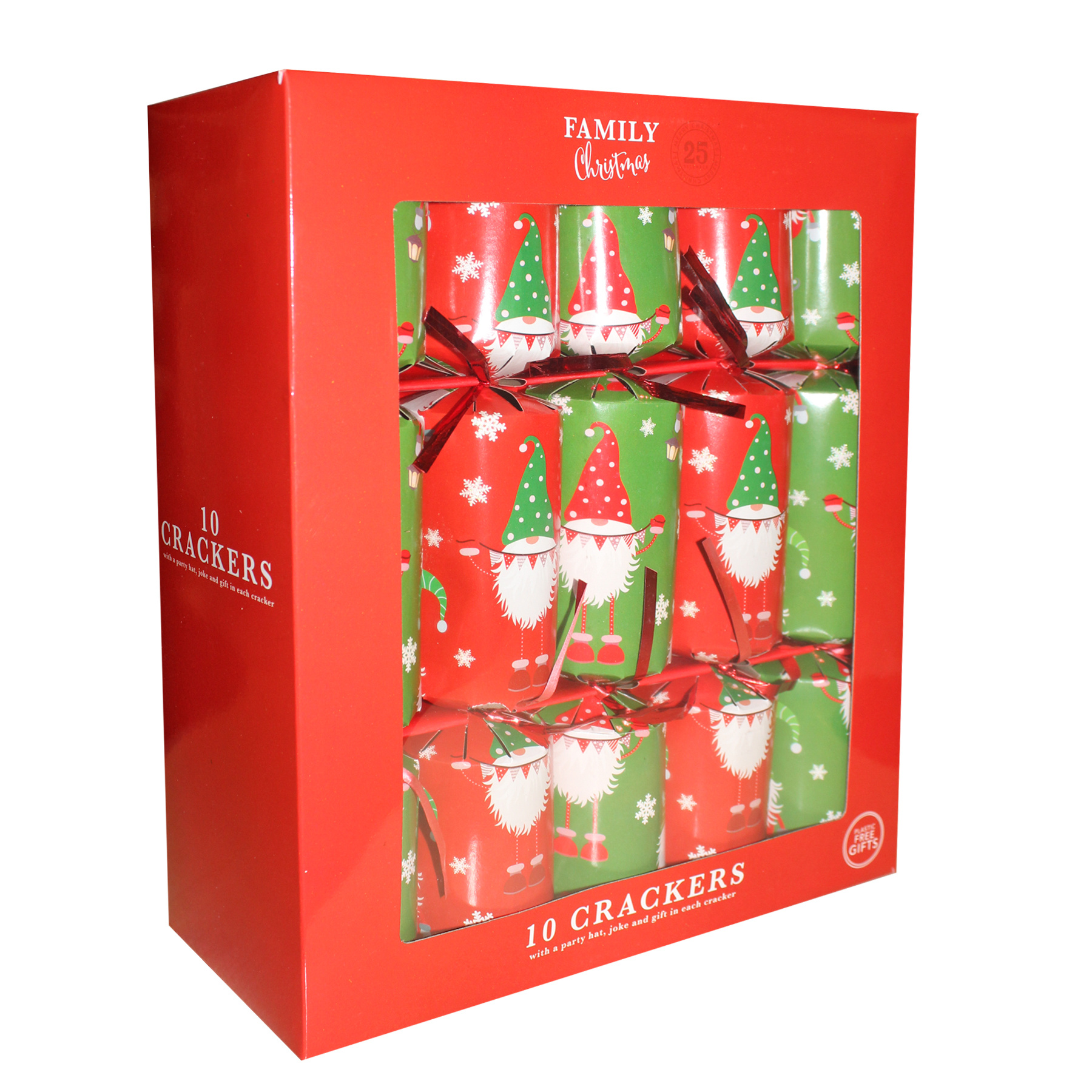 TEMU Christmas Crackers 10 Pack 30cm Plastic Free Gifts - Gonks