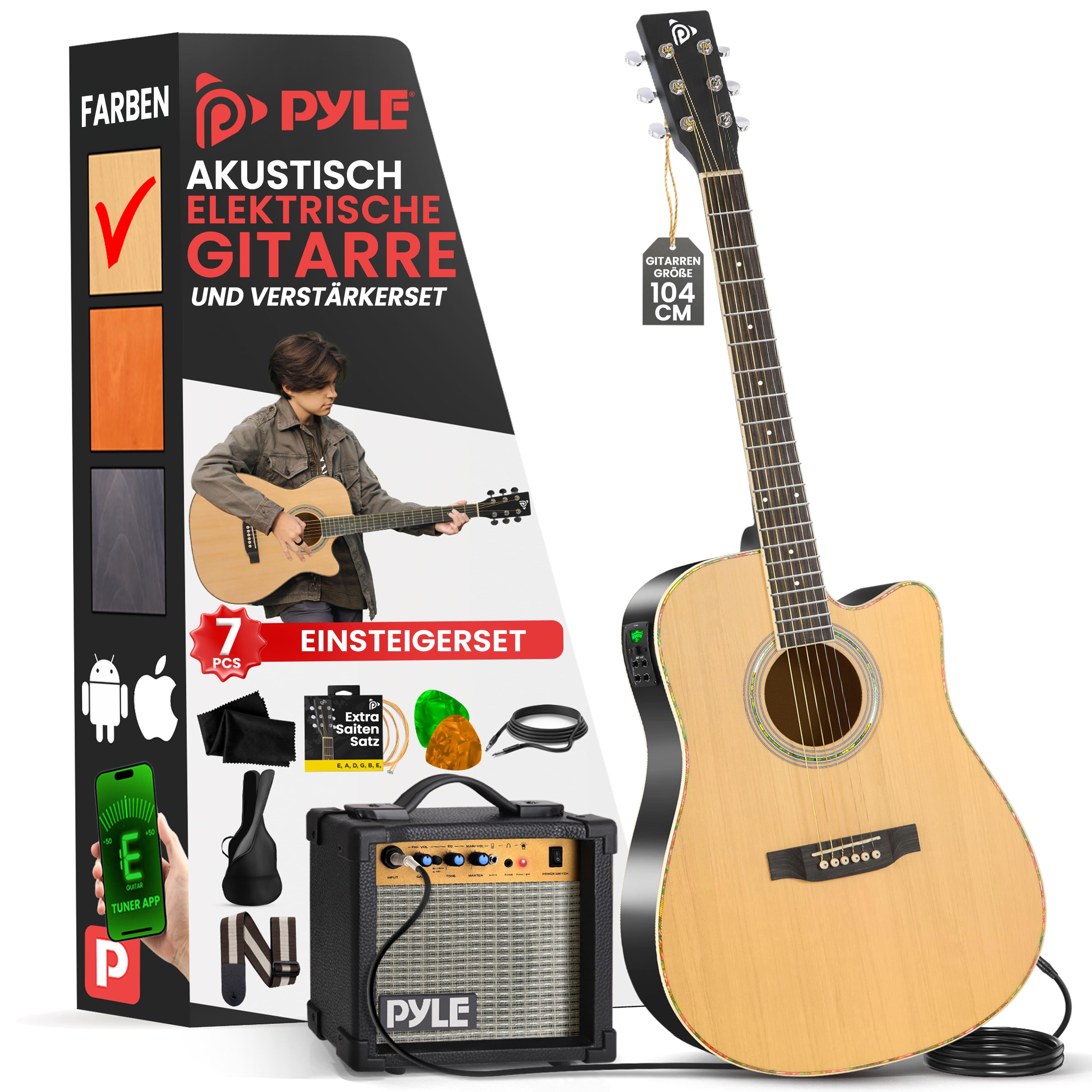 Image of Acoustic-electric Guitar 4/4 Complete Set For Beginners – Western Guitar With Pickups, 10w Amplifier, Gig Bag, Tuner, Strap & Strings – Acoustic-electric Travel Guitar