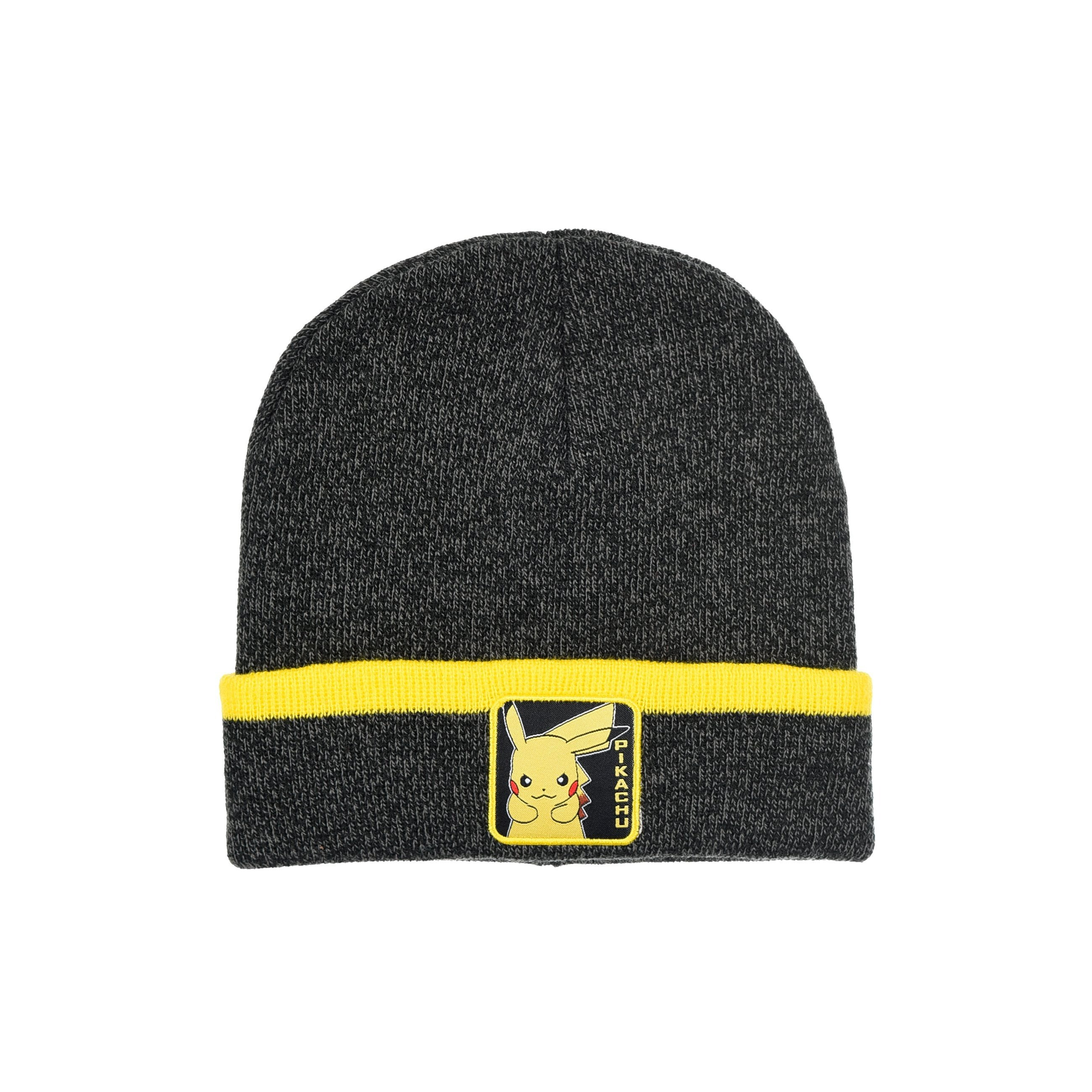 Winter Hat For Kids Boys – Pikachu Beanie With Flap – Warm Knit Hat In Blue Or Gray