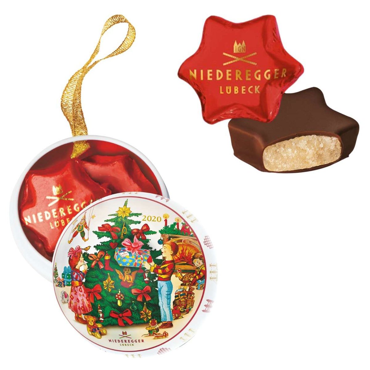 Image of J.g. Niederegger Gmbh & Co. Kg Niederegger Christmas Ornament 2020 With 3 Marzipan Stars, 37g