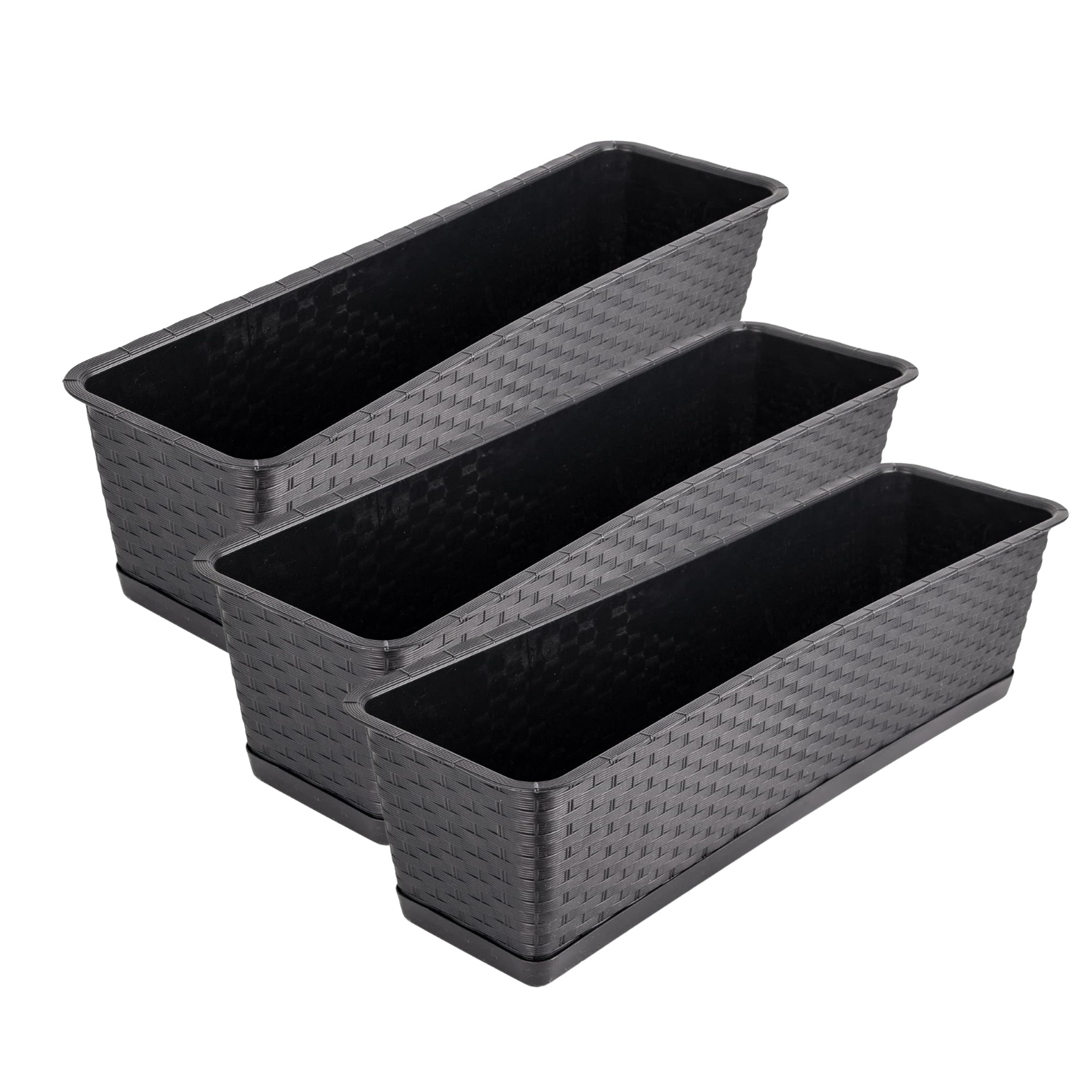 E-shop Blumenkasten mit Untersetzer 70 cm Pflanzkasten Balkonkasten