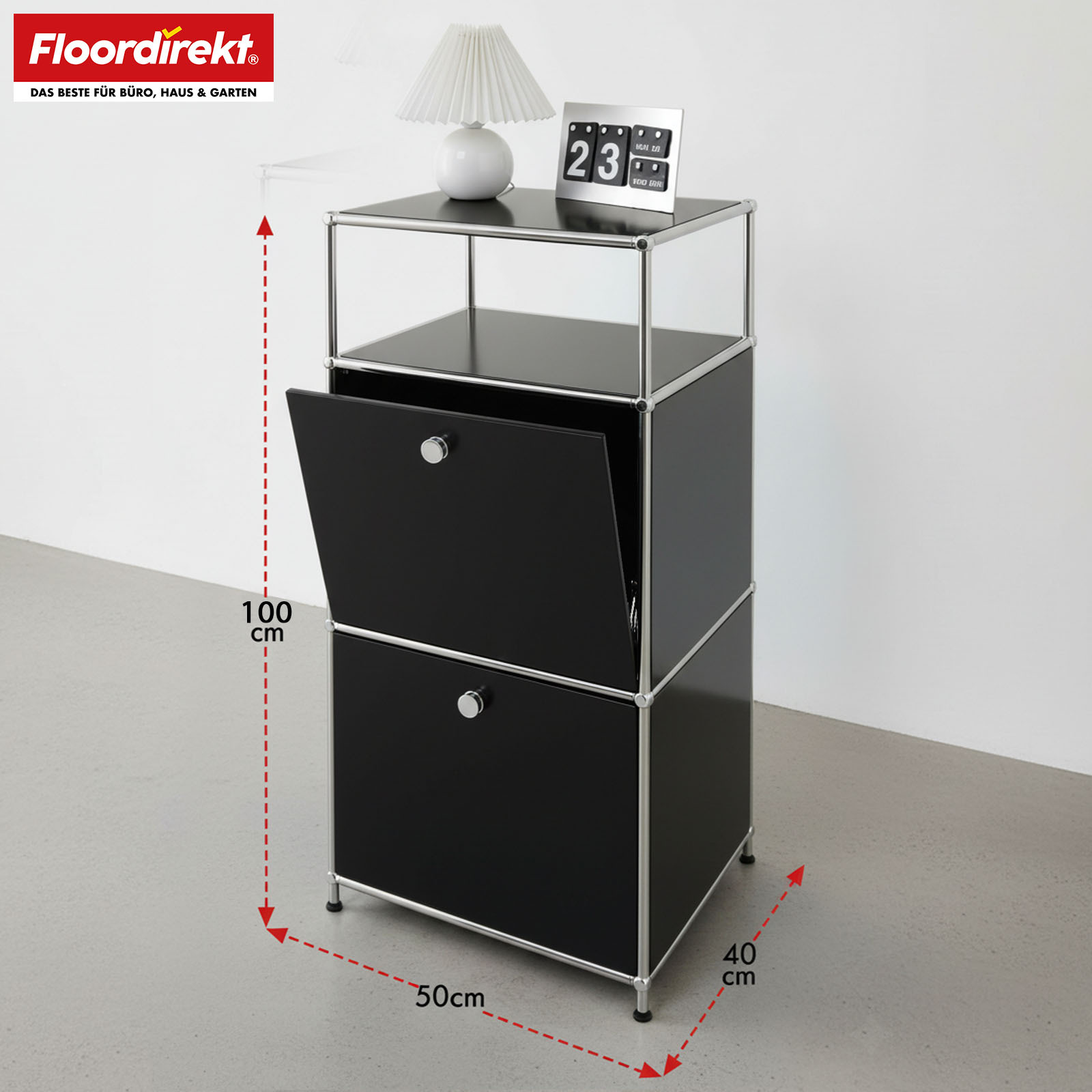Image of Floordirekt Metal Shelf Mk-120, W50 X D40 X Cm, Lockable Compartments & Practical Storage Space