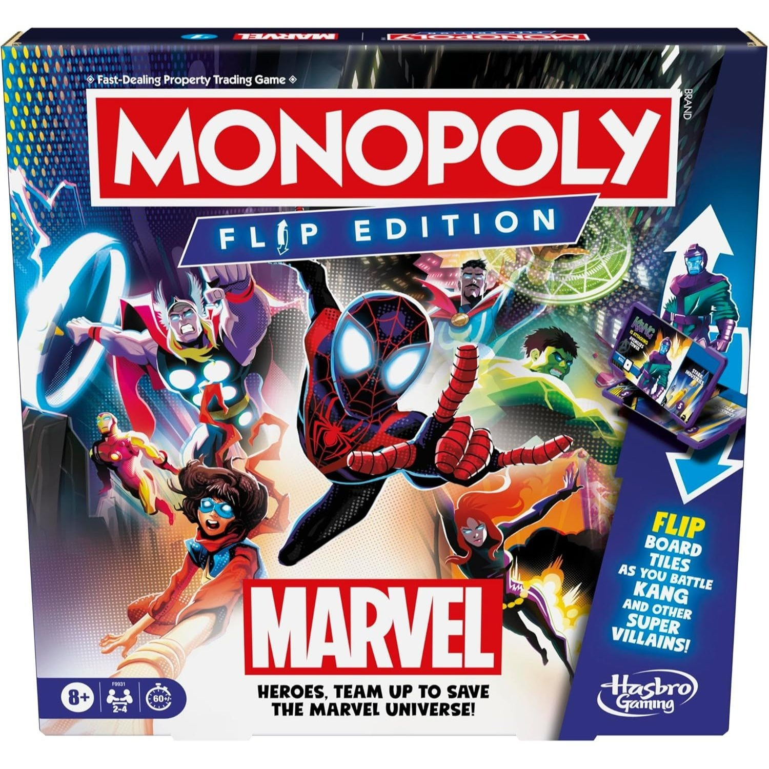 TEMU Hasbro Monopoly Flip Edition : Strategy Board Game For 8+ Year Old Kids, For 2-, Family Games For Children And Adults