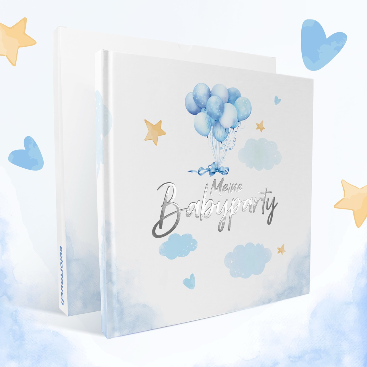 Image of Colortouch Guest Book For Baby Party, Baby Shower Gift For , Baby Party Decor, Gender Reveal Party Decor, Photo Album, Premium Hardcover Paper, Blue