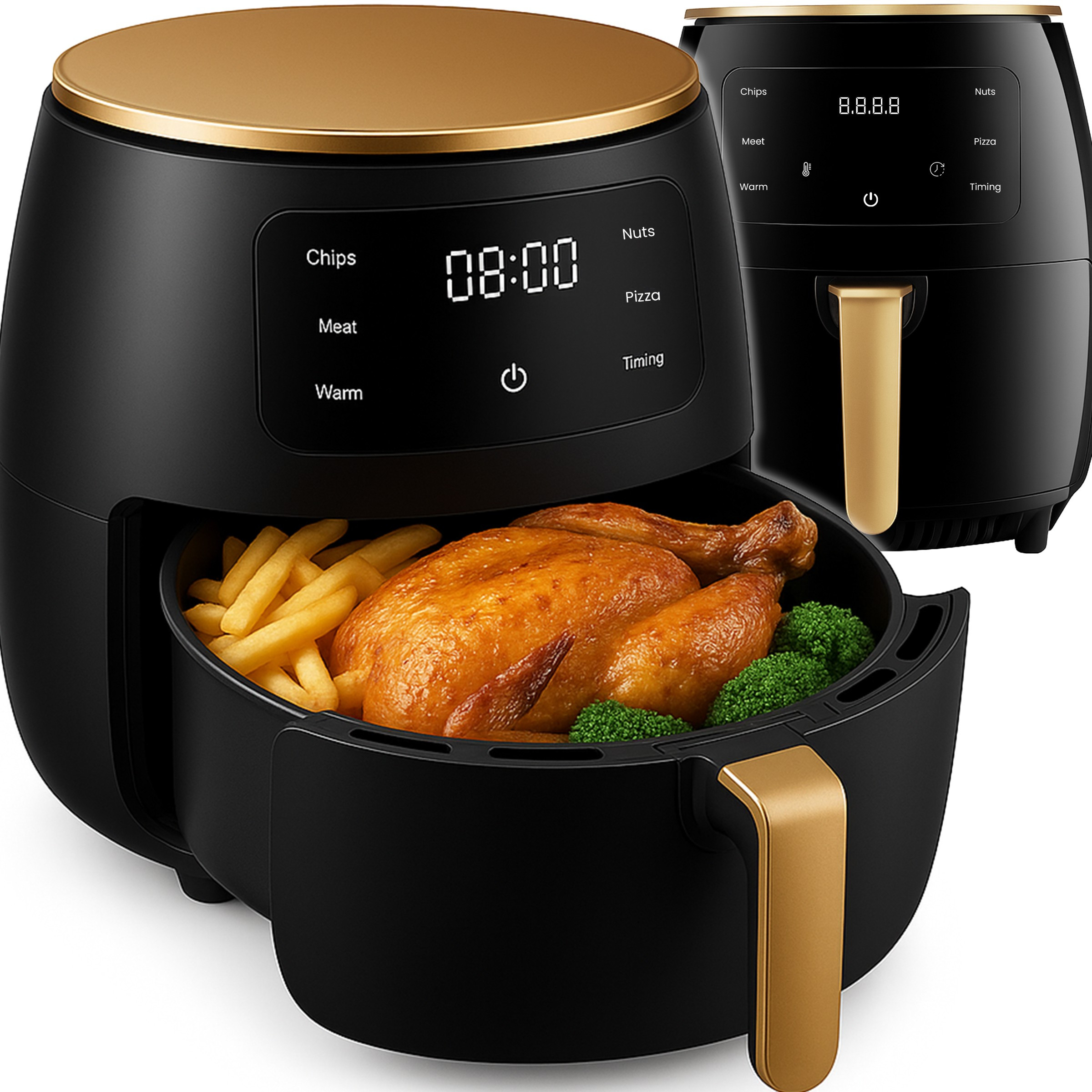 TEMU Air Fryer 6l 2400w, Hot Air Circulation Oven, Touch Control Panel With Screen, Temperature And Time Adjustment, Programs For Fries, Meat, Pizza,