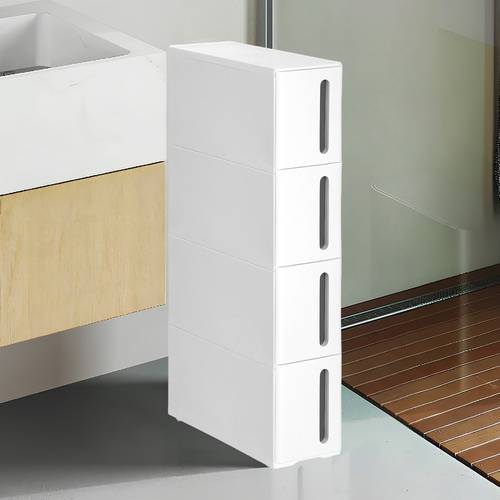 storage tower on wheels 4 drawers 45 x 17 x 83 kitchen column space saving white and grey
