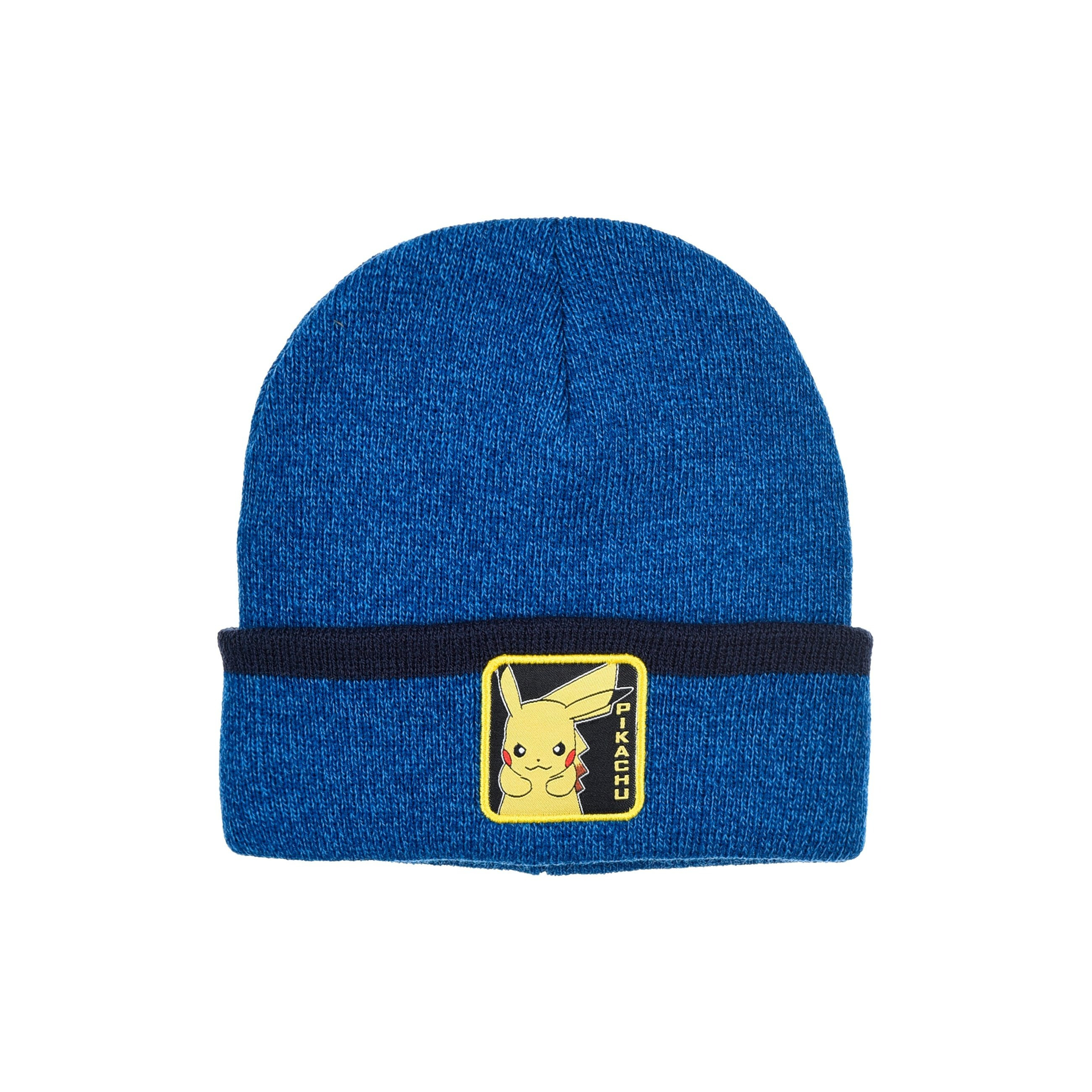 Image of Winter Hat For Kids Boys – Pikachu Beanie With Flap – Warm Knit Hat In Blue Or Gray