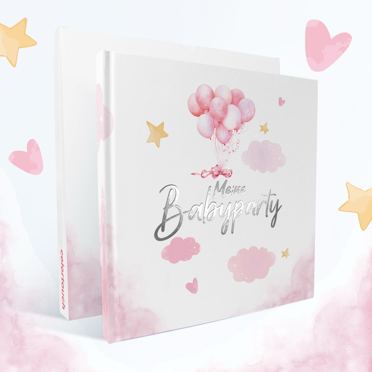 E-shop colortouch Gästebuch Babyparty, Baby Shower Geschenk Junge & Mädchen für Babyparty Deko, Gender Reveal Party Deko, Baby Fotoalbum zum