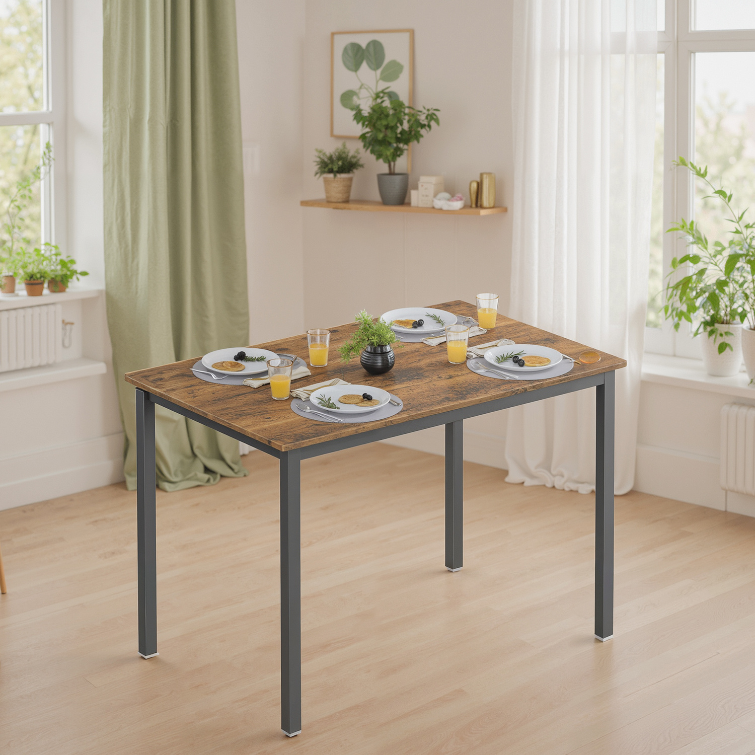 TEMU Table de Bar, Table de Cuisine, 70 x 110 x 75 cm, Table à Manger pour 4 Personnes, Table de Salon, Bureau, pour Salle à Manger, Cuisine, Style