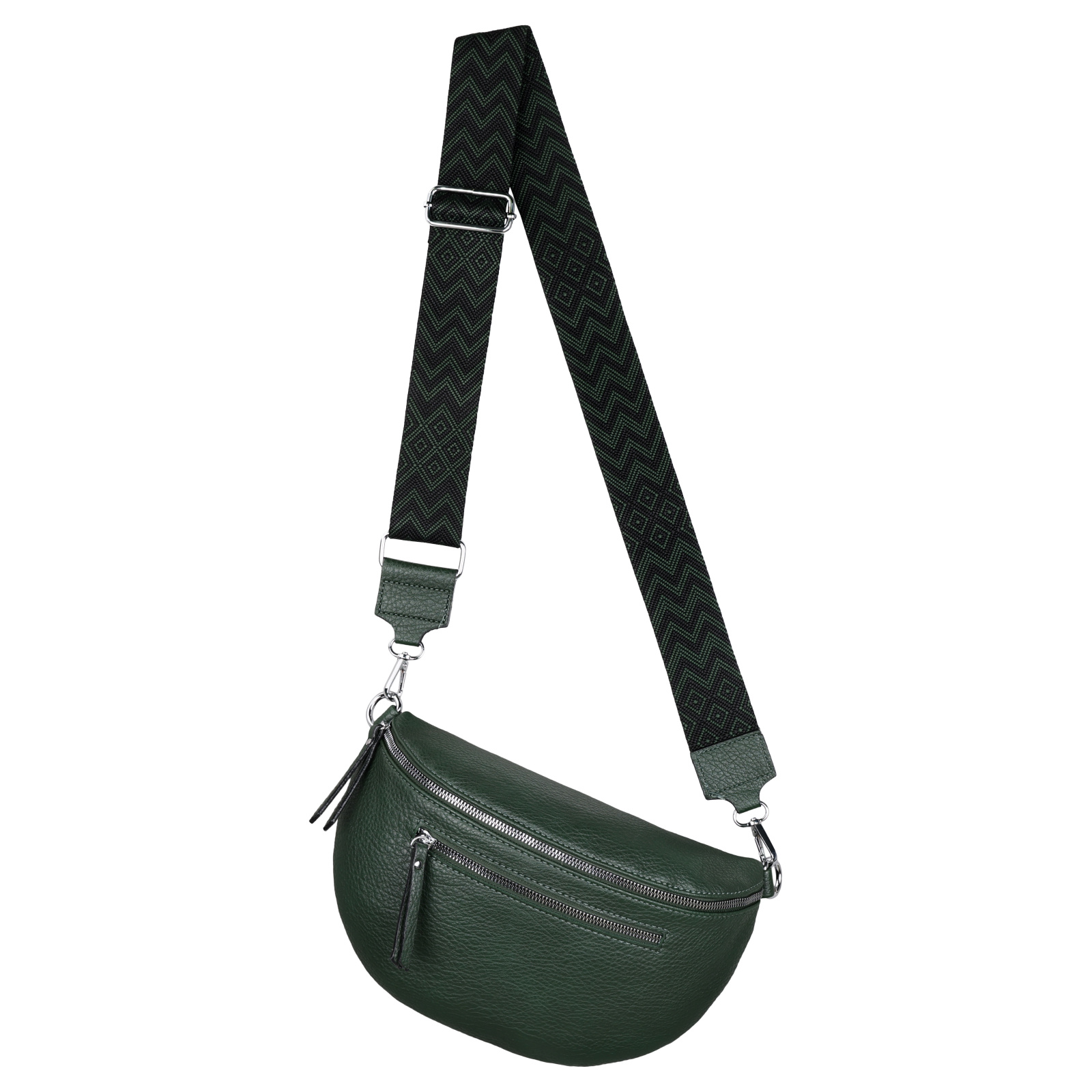 Image of Waist Bag Crossbody Bag Hip Bag Artificial Leather Italy Design Green-w