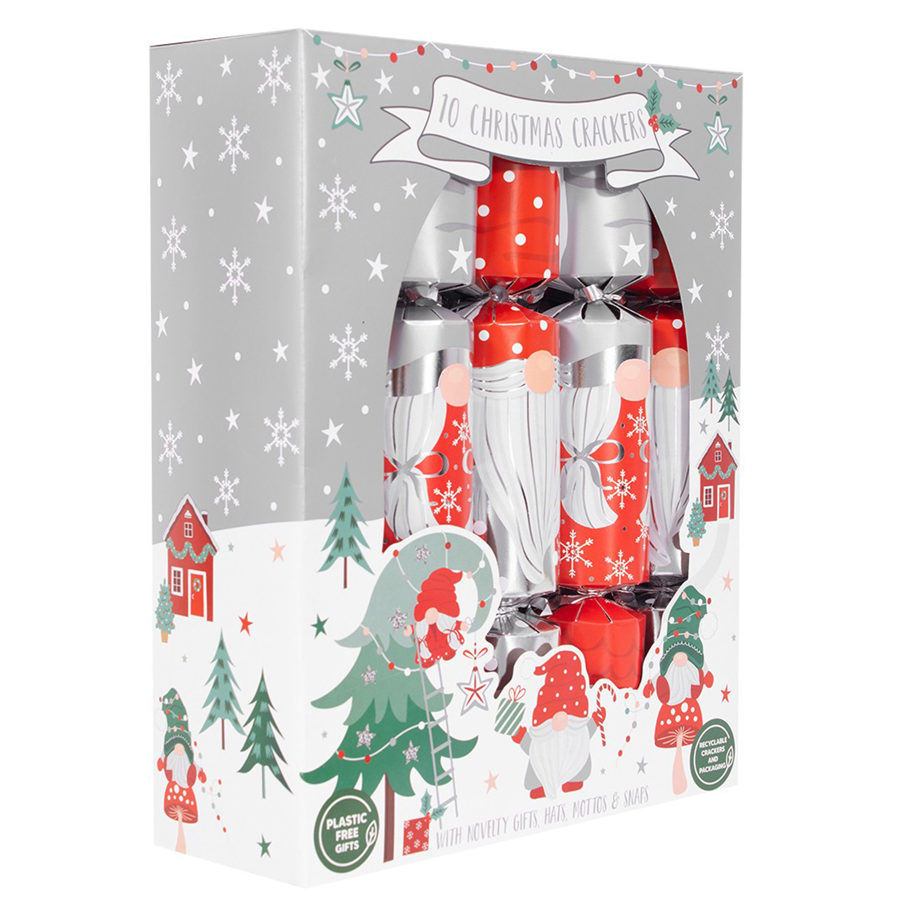 TEMU Christmas Crackers 10 Pack 30cm Plastic Free Gifts - Gonk Design