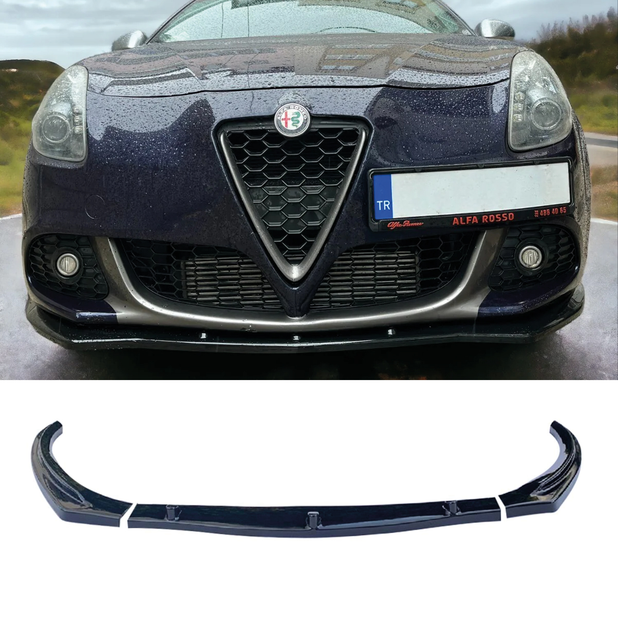 TEMU Front Bumper Lip Wrap For Alfa Rome Guilietta 940 3pcs 2010-2020 3pcs Adjustable Car Tuning Body Part Body Kit