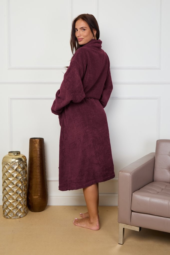 ELAFY Terry Hampton Shawl Collar Bathrobe – Luxury Super Soft Terry Towel Robe for Men & Women – Plush, Absorbent & Comfortable Unisex Dressing Gown – Hotel Spa Quality, Long Belted Robe with Deep Pockets, Easy Care & Durable Fabric – Ideal Gift Choice