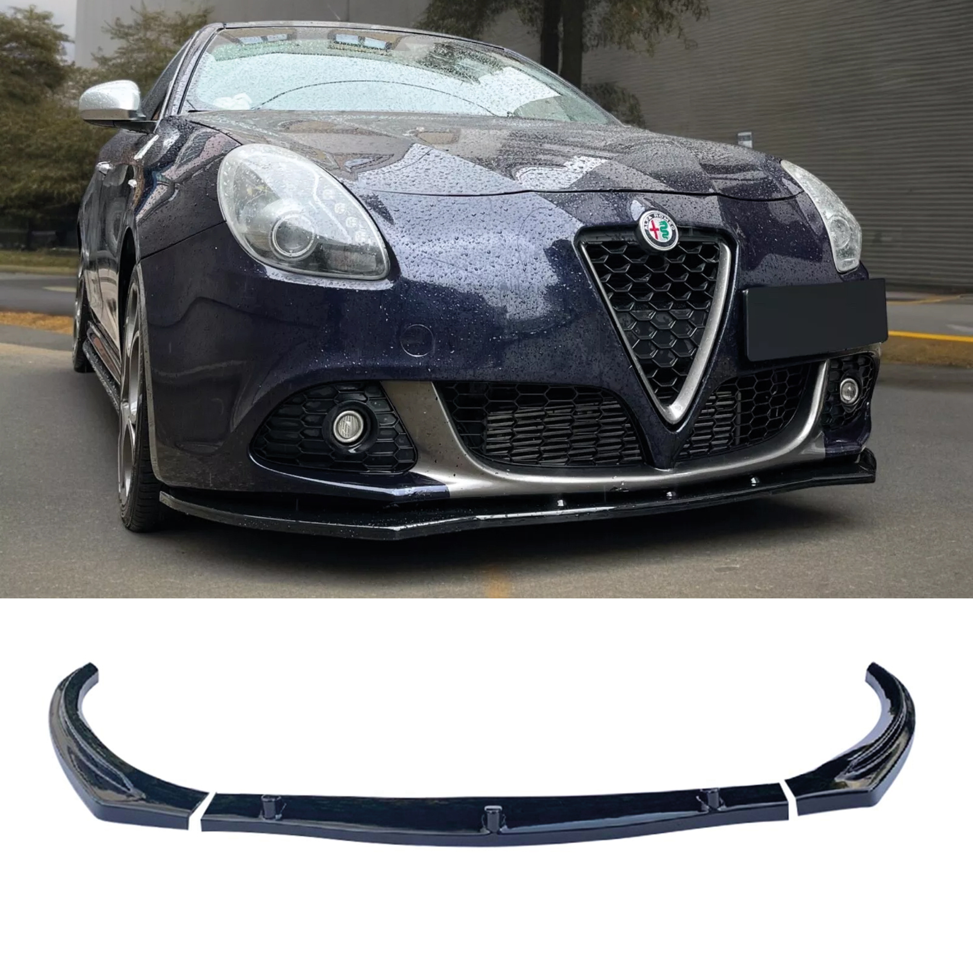 TEMU Front Bumper Lip Wrap For Alfa Rome Guilietta 940 3pcs 2010-2020 3pcs Adjustable Car Tuning Body Part Body Kit