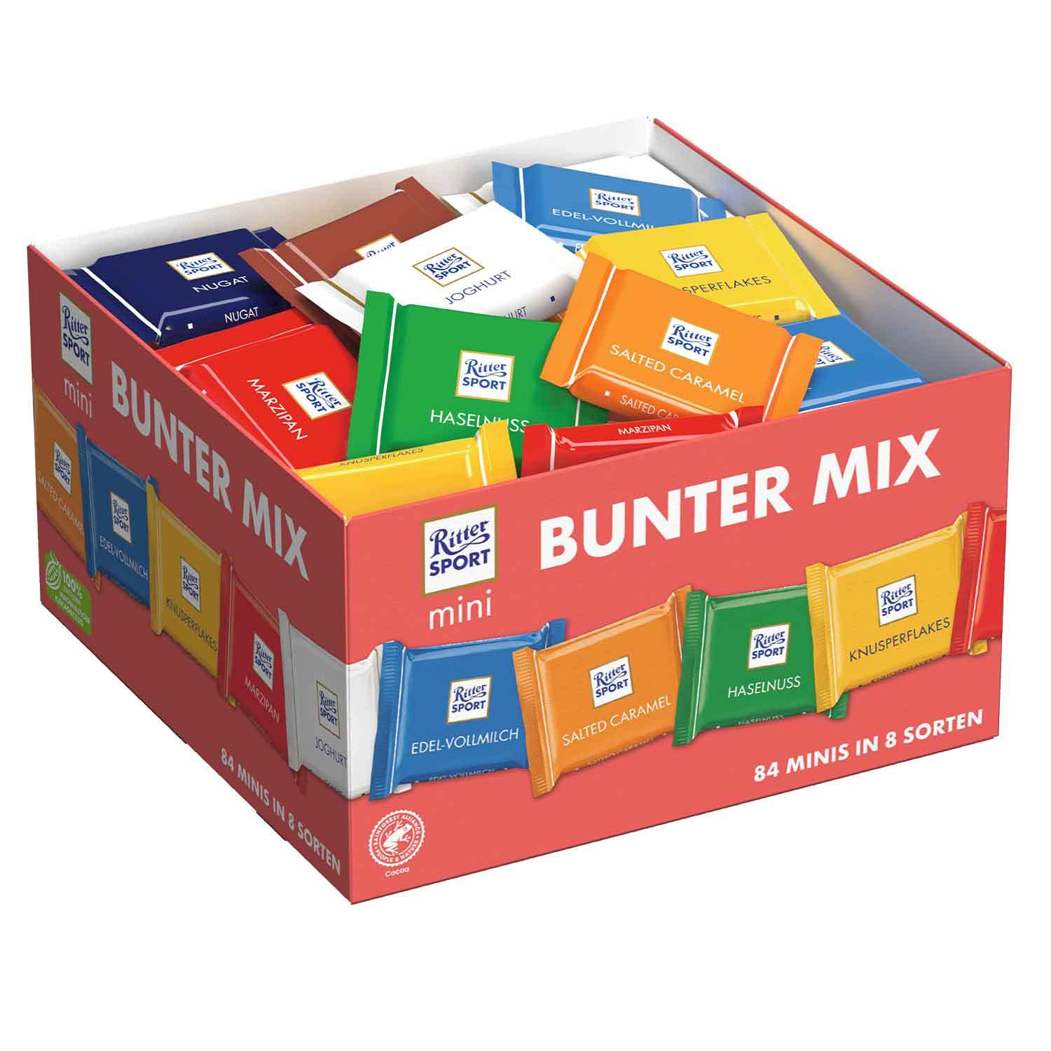 E-shop Ritter Sport Mini Bunter Mix – 84 Schokoladen-Klassiker | Ideal zum Teilen, Verschenken & Genießen