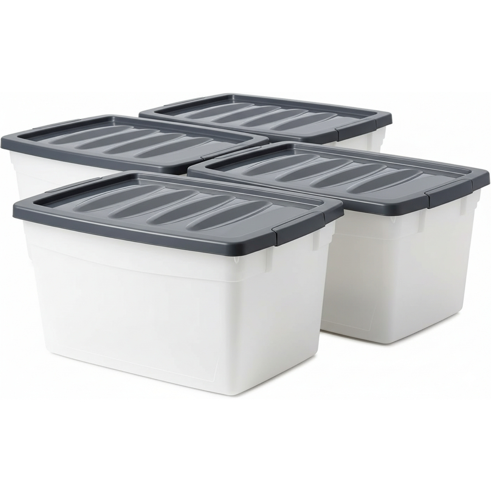 4pcs Set Storage Box With Lid, 60 Liter