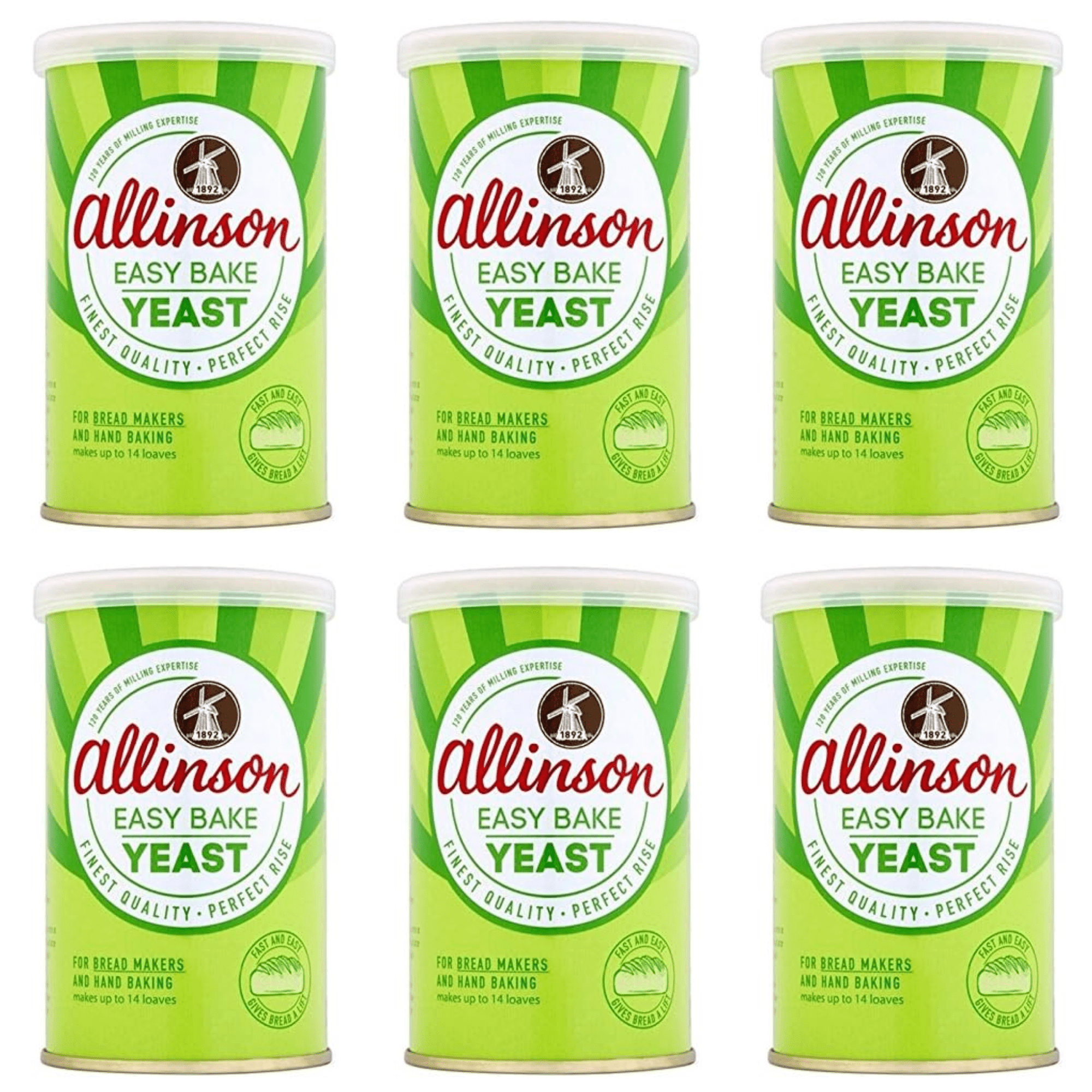 TEMU Allinson Easy Bake Yeast Tin 100g (pack Of 6) – Fast-acting Dried Yeast With Ascorbic Acid For Bread Makers & Home Baking