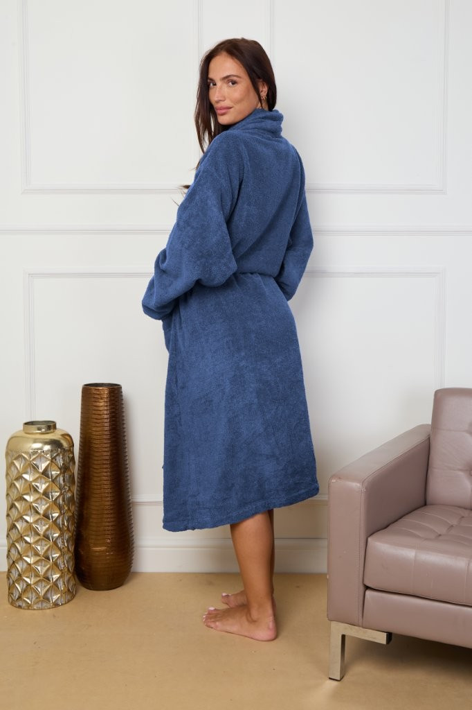 ELAFY Terry Hampton Shawl Collar Bathrobe – Luxury Super Soft Terry Towel Robe for Men & Women – Plush, Absorbent & Comfortable Unisex Dressing Gown – Hotel Spa Quality, Long Belted Robe with Deep Pockets, Easy Care & Durable Fabric – Ideal Gift Choice