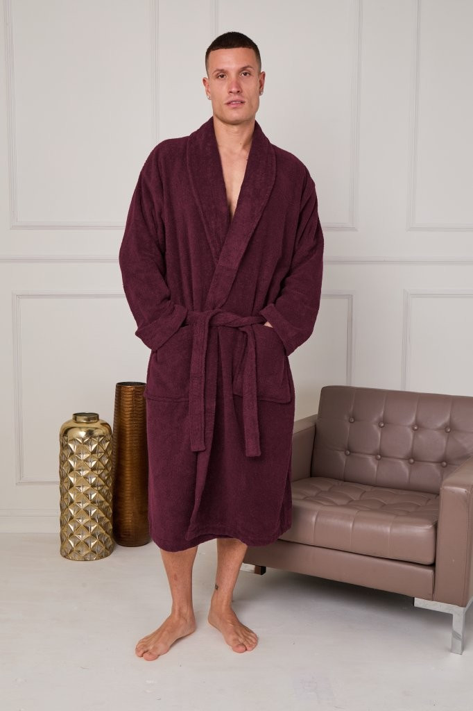 ELAFY Terry Hampton Shawl Collar Bathrobe – Luxury Super Soft Terry Towel Robe for Men & Women – Plush, Absorbent & Comfortable Unisex Dressing Gown – Hotel Spa Quality, Long Belted Robe with Deep Pockets, Easy Care & Durable Fabric – Ideal Gift Choice