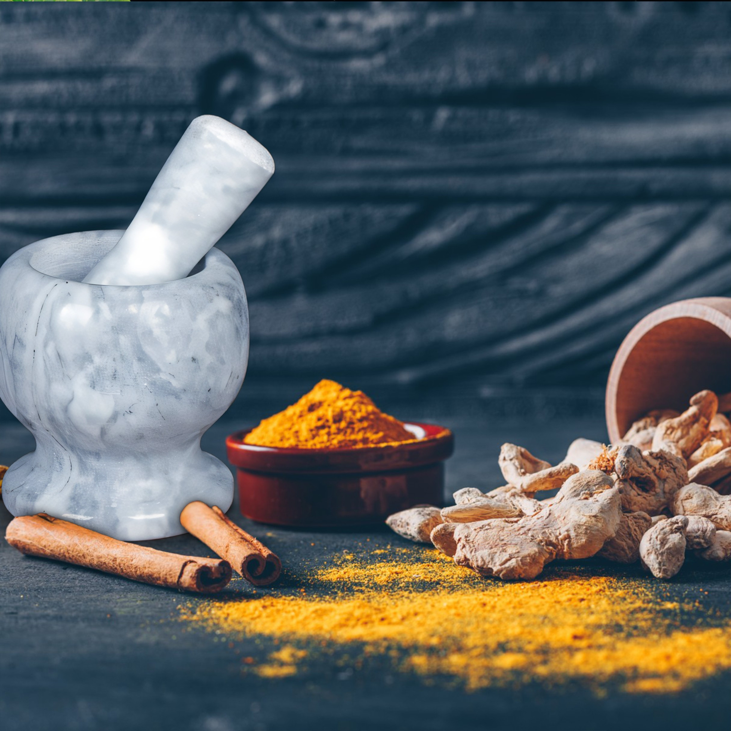 Image of Xxl 11 Cm Diameter Marble Mortar With Pestle, Spice Grinder, Pesto Crusher, Chopper, Stone Mortar And Pestle Set By Retoo