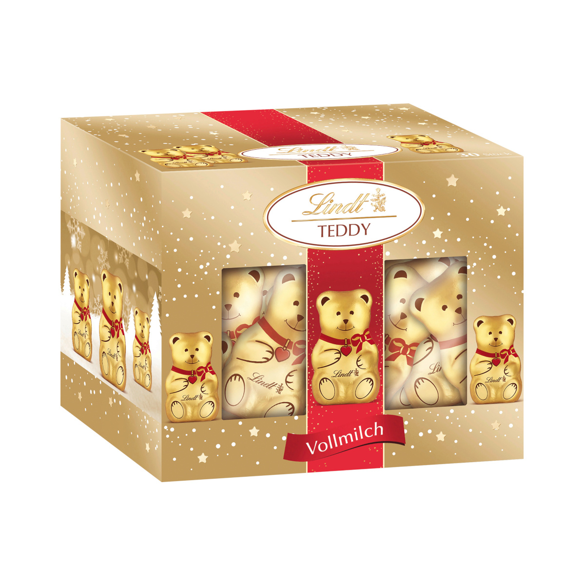 Image of Lindt Mini Teddy Christmas Whole Milk Chocolate Pack 200g