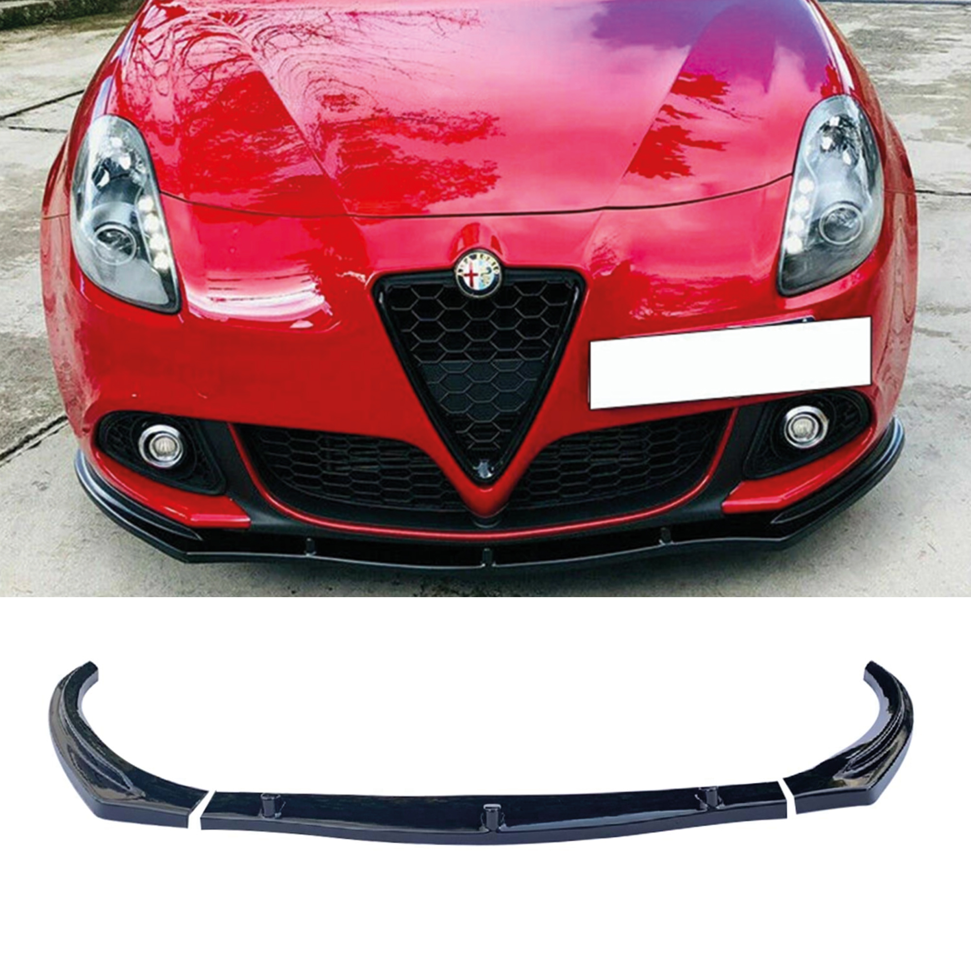 Image of Front Bumper Lip Wrap For Alfa Rome Guilietta 940 3pcs 2010-2020 3pcs Adjustable Car Tuning Body Part Body Kit