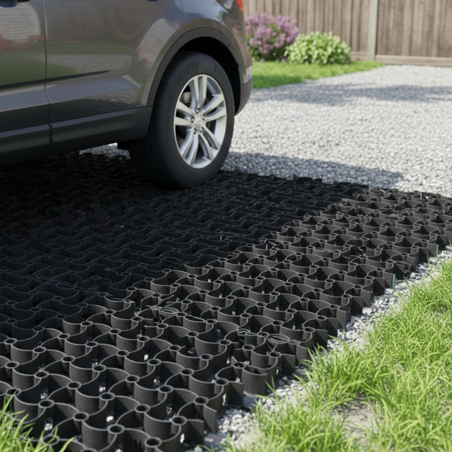 Lawn M² (100pcs) Plastic Paddock Tiles Black