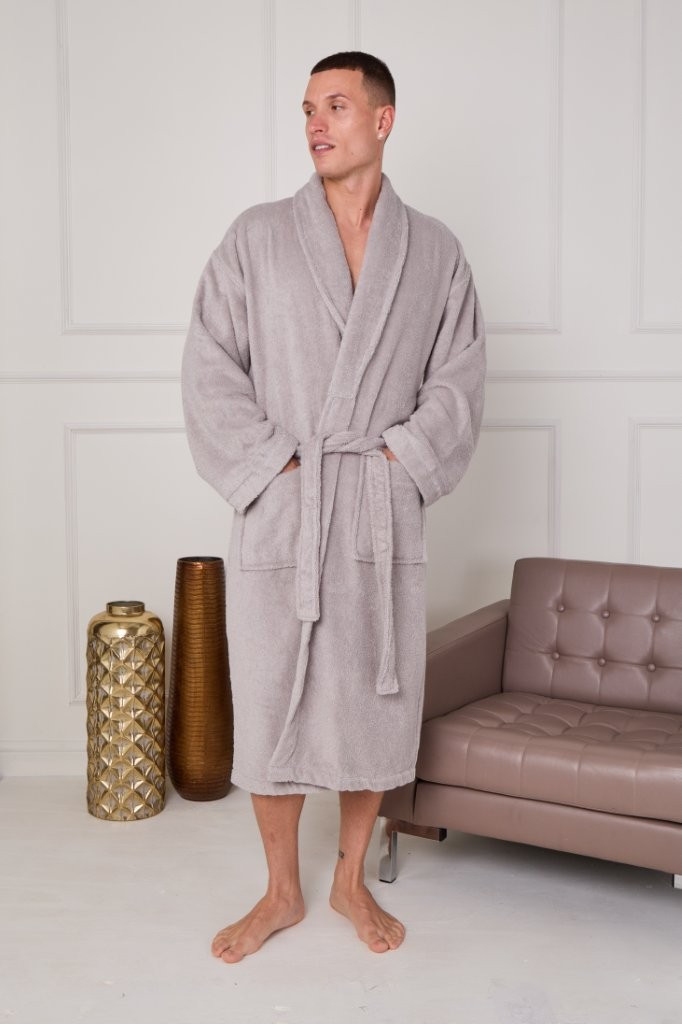ELAFY Terry Hampton Shawl Collar Bathrobe – Luxury Super Soft Terry Towel Robe for Men & Women – Plush, Absorbent & Comfortable Unisex Dressing Gown – Hotel Spa Quality, Long Belted Robe with Deep Pockets, Easy Care & Durable Fabric – Ideal Gift Choice