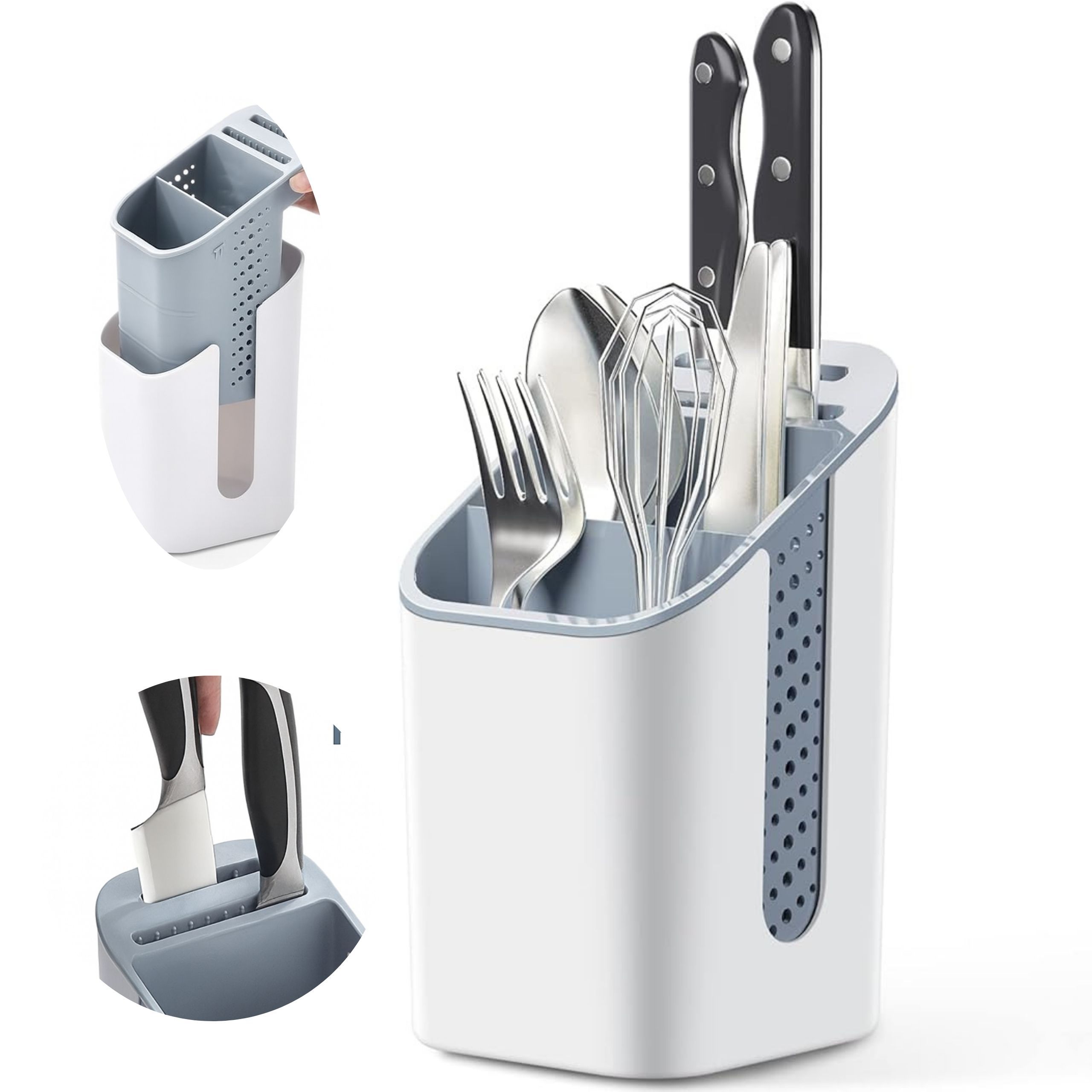 TEMU Modern Kitchen Organizer Countertops Tidy And Eases Utensil Drying. Features A Removable Insert, Spout, And Drain Holes For Hygiene And . 3