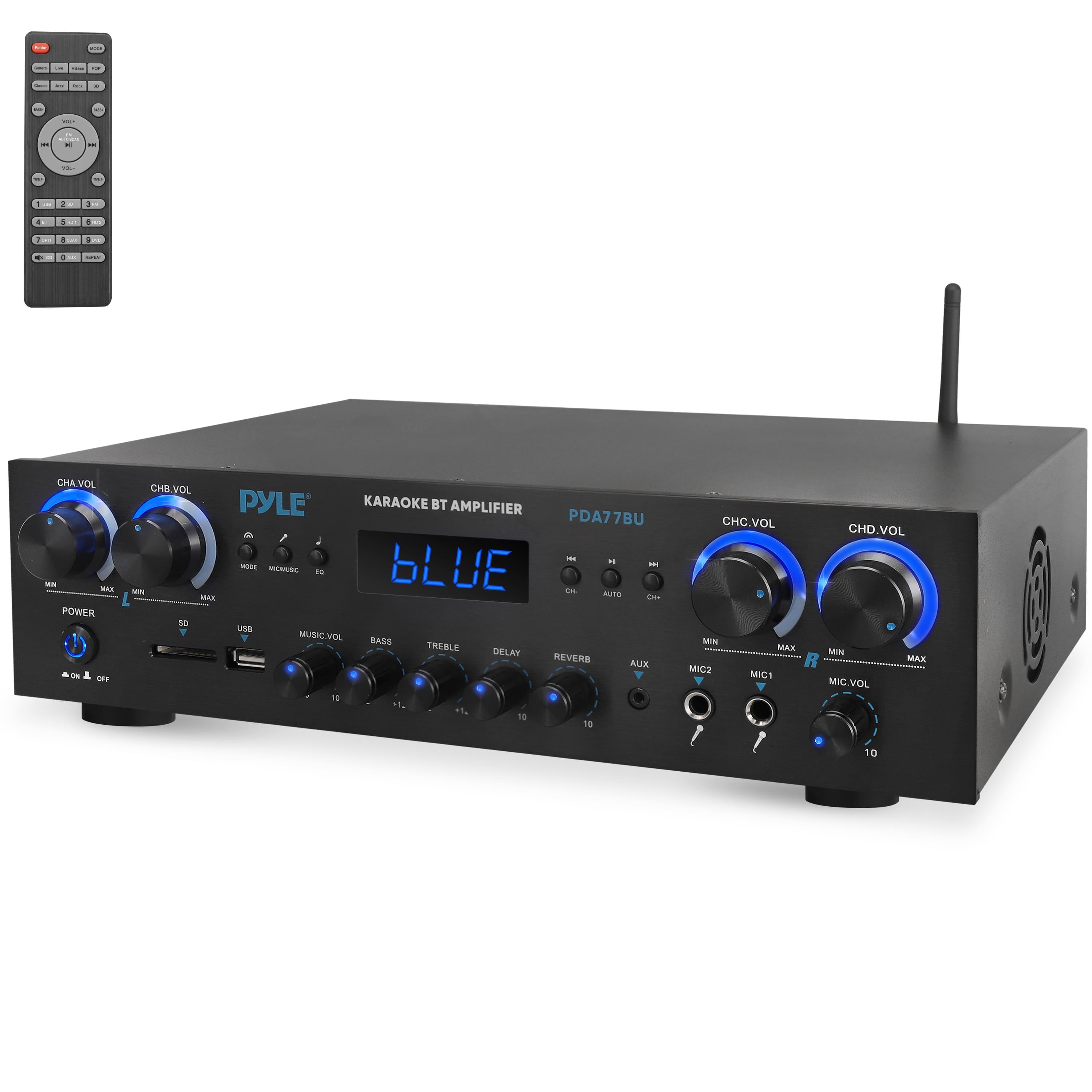 Amplifier, 800w Bluetooth Amplifier, Mini Amp - 4 Channels, Mp3, Usb, Aux, Sd, Mic, Fm, Rca, Headphone, -delay, Stereo For Home Theater, Studio & Theater