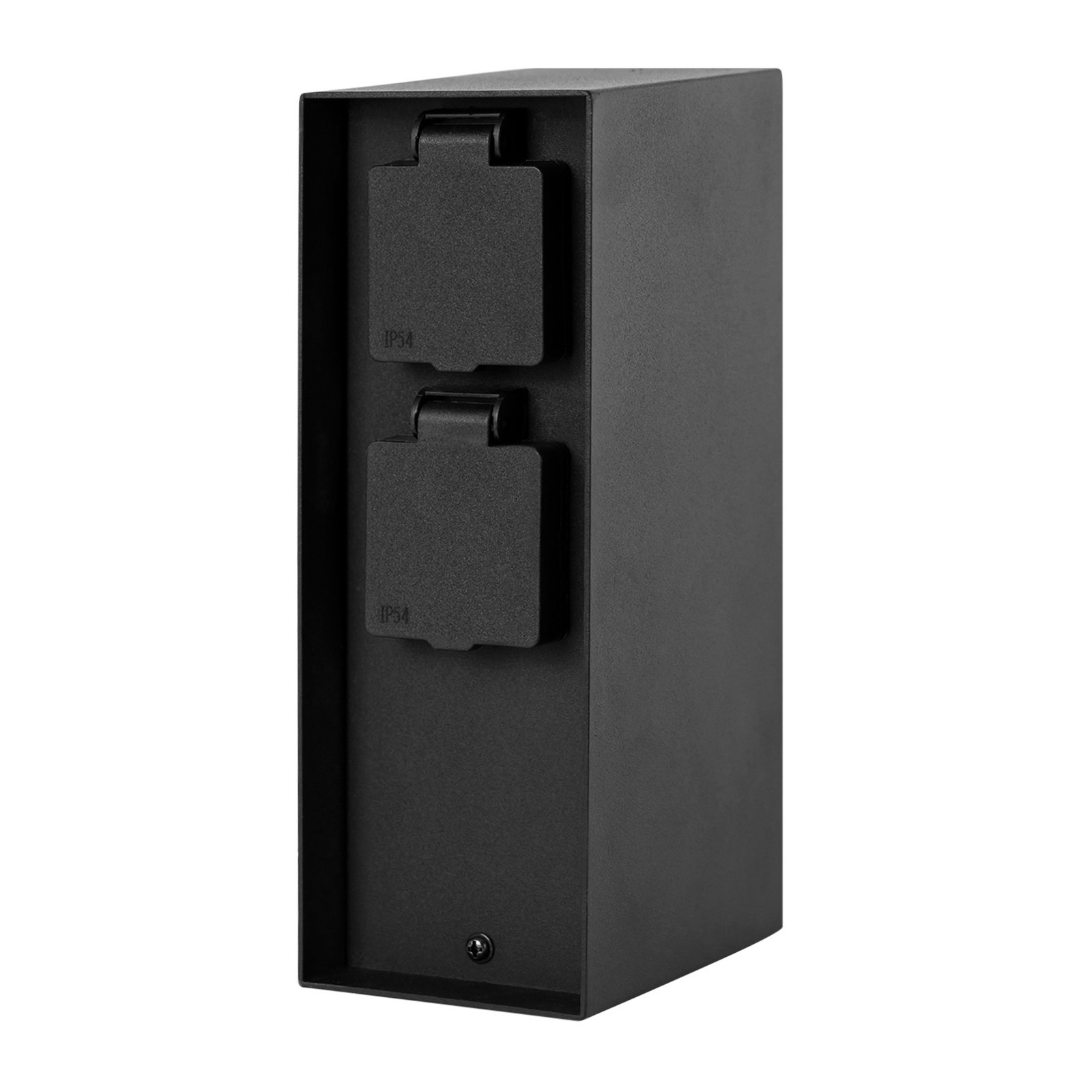 Image of Garden Socket 4 Sockets, 3600 Watt, Black, - Powder Coating, Energy Column Outdoor Socket