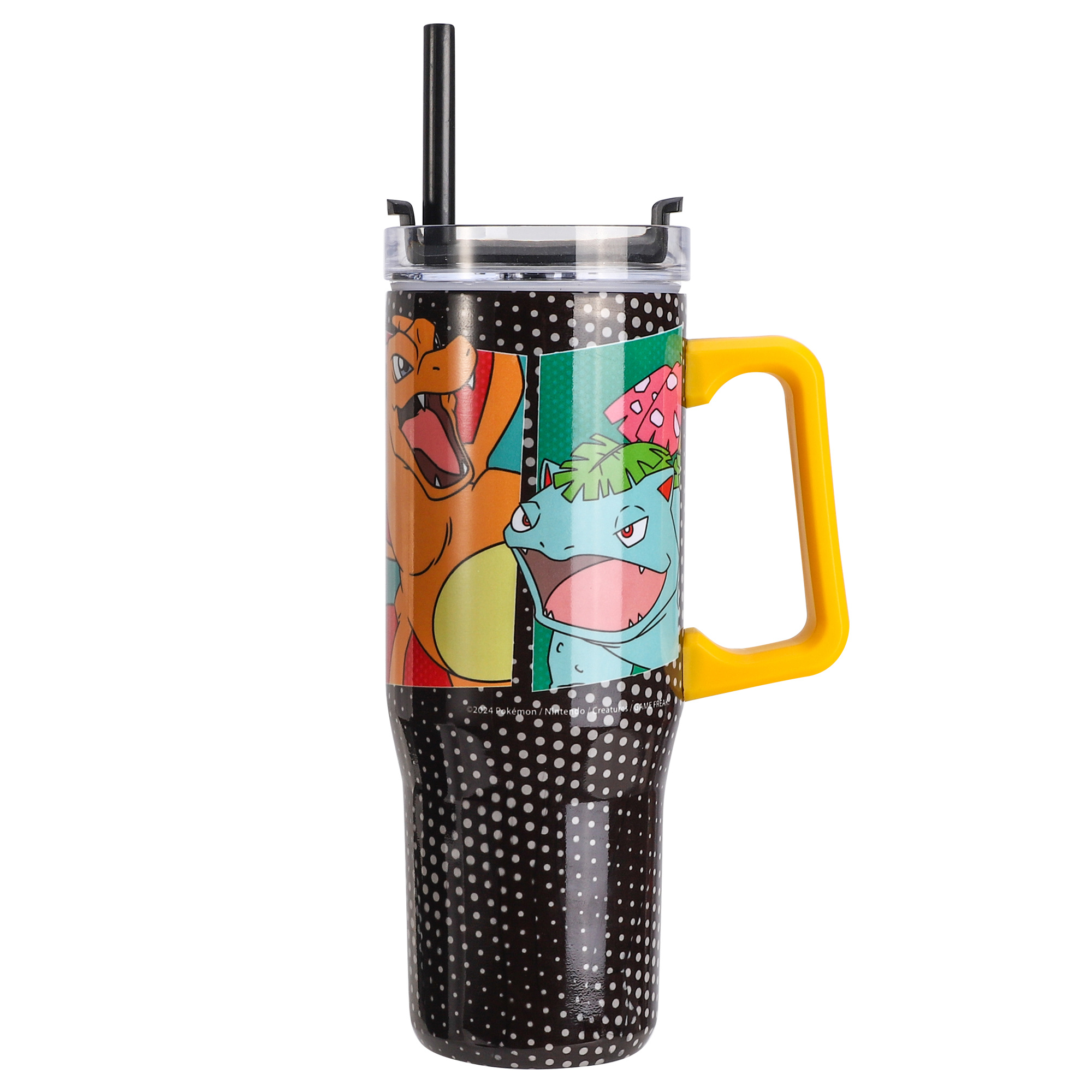 TEMU 940ml/33oz Double Walled Vacuum Insulated Stainless Steel Tumbler Cup With Handle And Straw, Reusable Insulated Cup For Cold And Hot Drinks