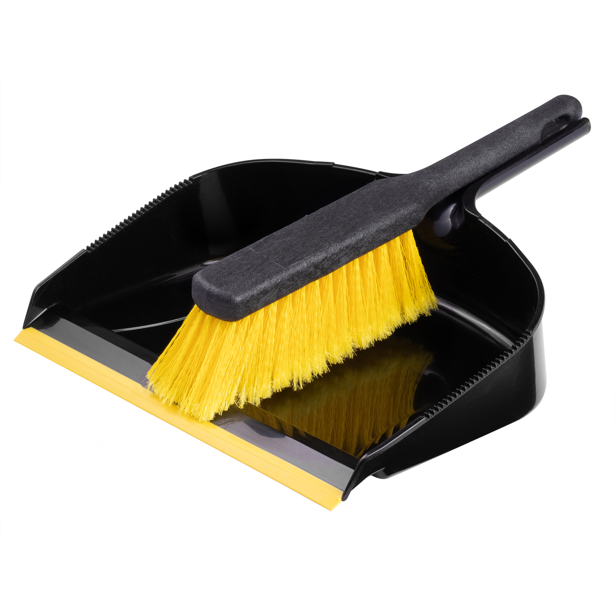 TEMU Hardys Jumbo Large Dustpan And Brush Set - Rubber Lip 32cm Large Dust Pan & Stiff, Soft 35cm Long Brush For Cleaning All Surfaces | Professional
