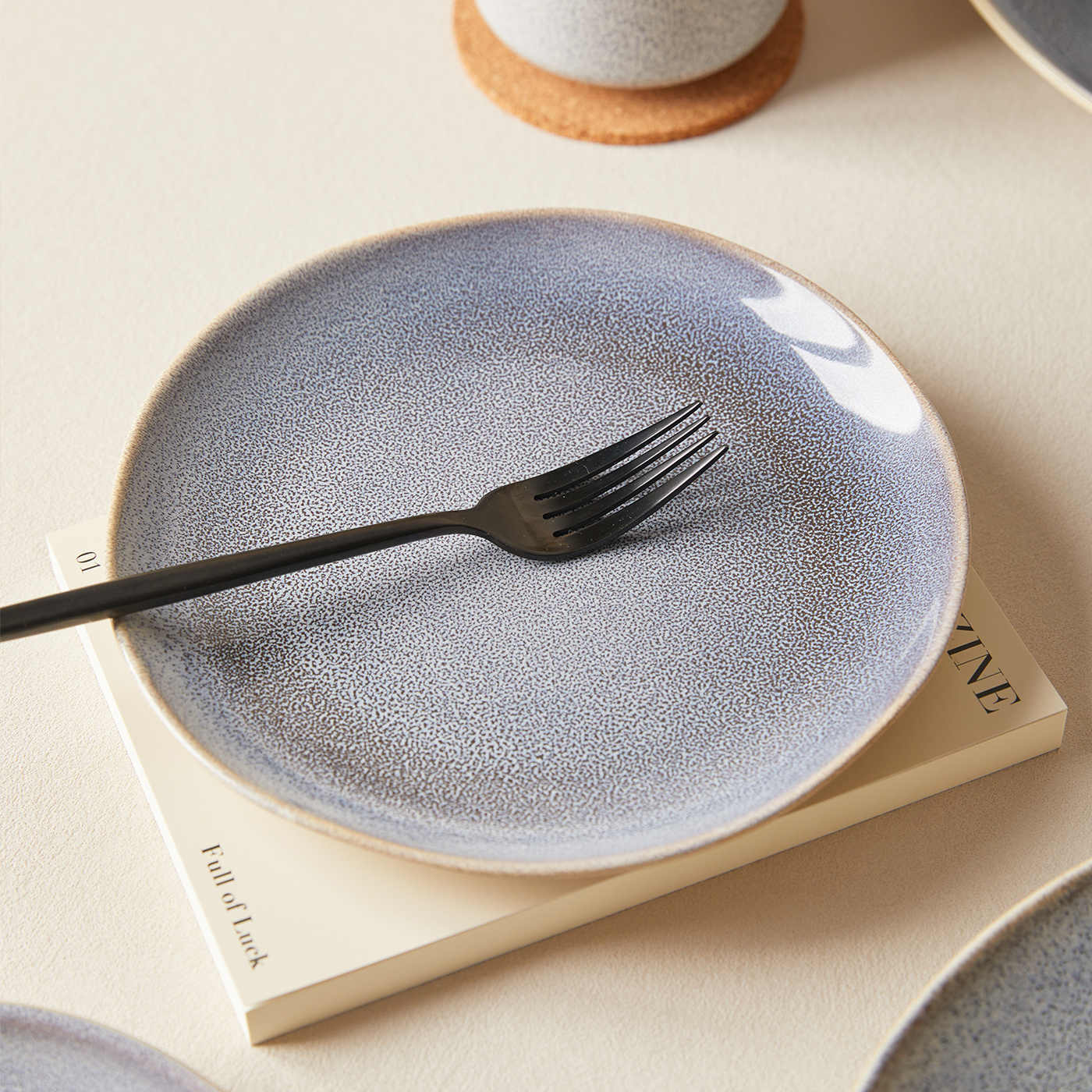 TEMU 4-piece, Ø19.5cm, 8-inch Ceramic Dinnerware Set – Dessert Plates, Salad Plates, Bread Plates, Fruit Plates, Western Plates, Steak Plates, Pasta