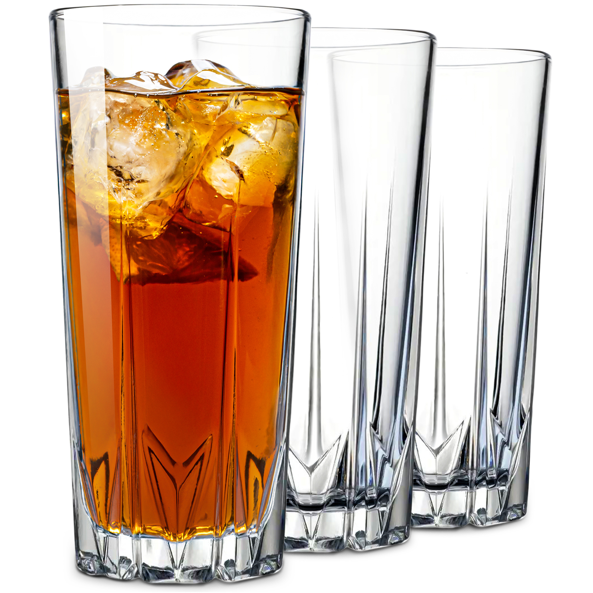Set - Elegant Drinking Glasses Made Of Ribbed For Water, Juices & Long Drinks - As A 6pcs Or 12pcs Set, 330 Ml, & Dishwasher Safe