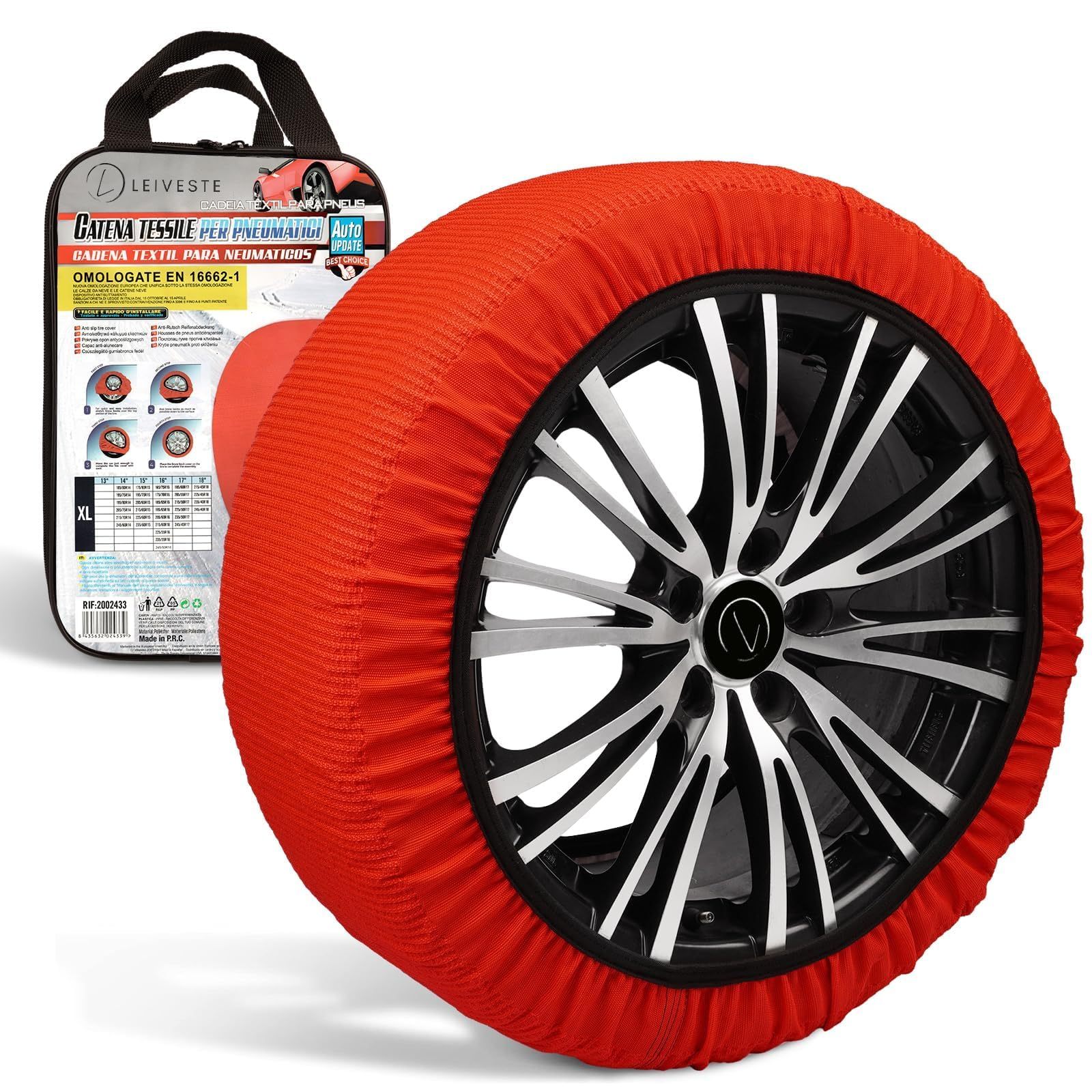 Snow For Cars 2pcs Series For Cars, Anti-slip Red | Textile Snow Chain Alternative For On Snowy Or Icy