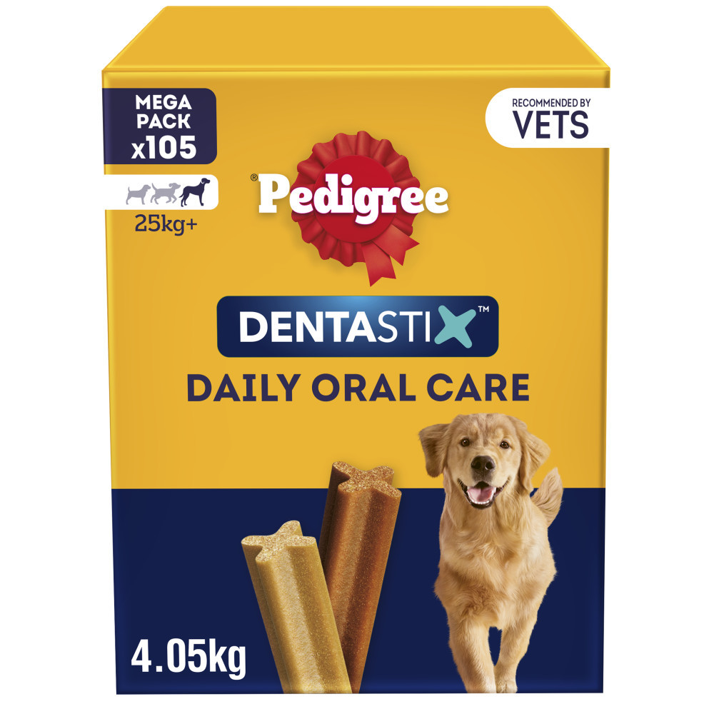 Pedigree Dentastix Bulk Pack Daily Dental Chews For Large Breeds 105 Pack 4.05Kg