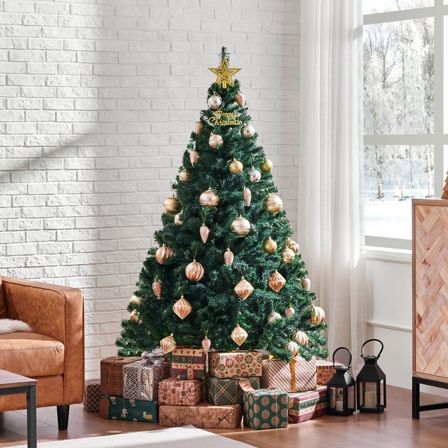 TEMU Costoffs 183cm Green Christmas Tree, Artificial Christmas Tree, Green Christmas Tree With Foldable Stand, Christmas Decorations, Holiday