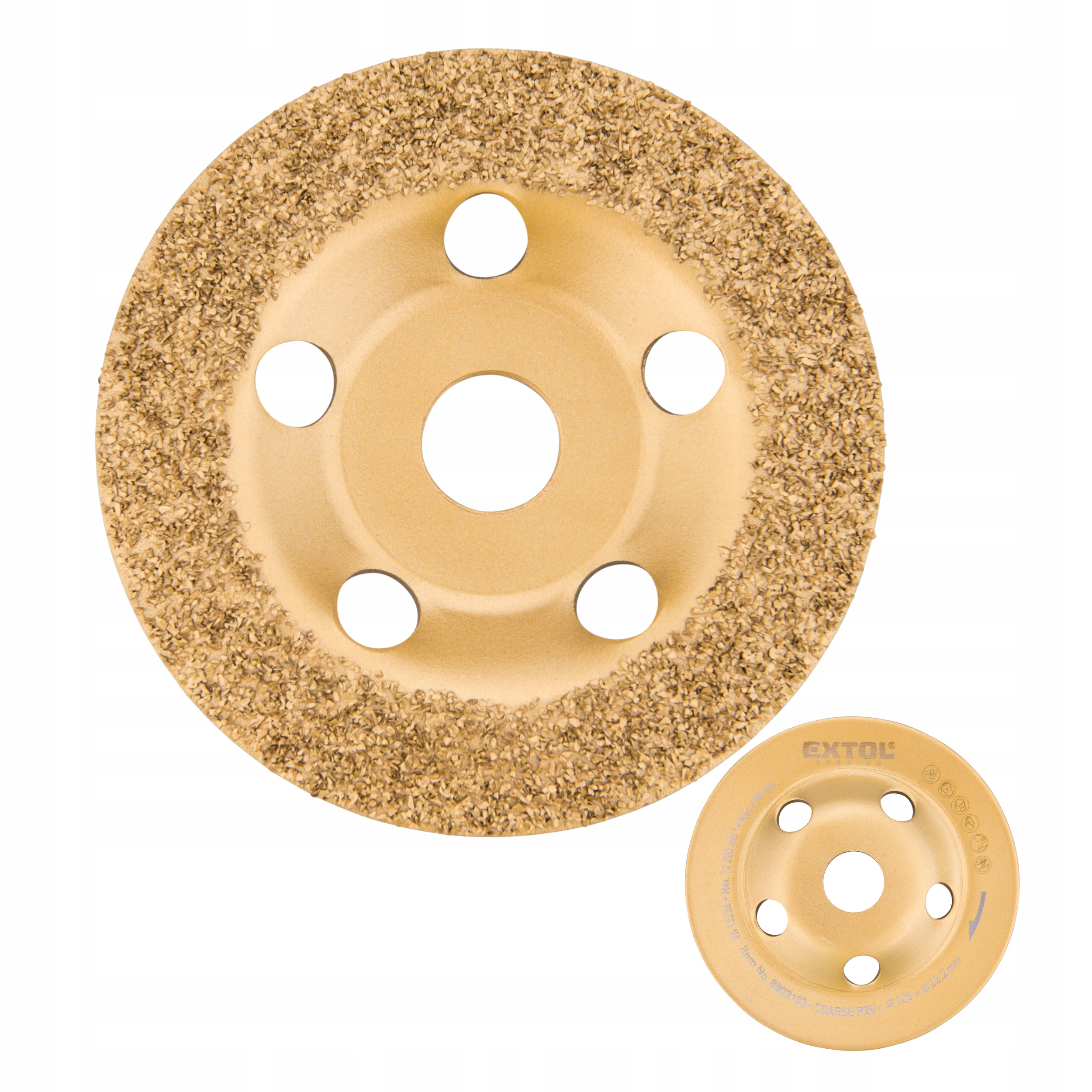 Image of Diamond Grinding Wheel 125 Mm, Hole 22.2 Mm, P45 Grit, For Wood, Gas Concrete And Gypsum Board Grinding, Disc For Angle Grinder And Surface .