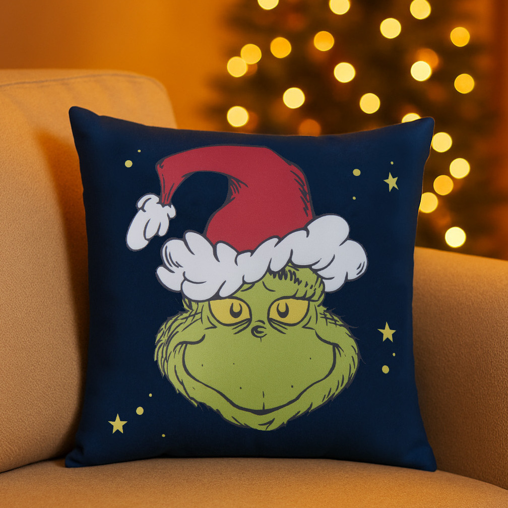 E-shop The Grinch Kissen - Plüsch Dekokissen Zierkissen Kopfkissen Blau 30 x 30 cm