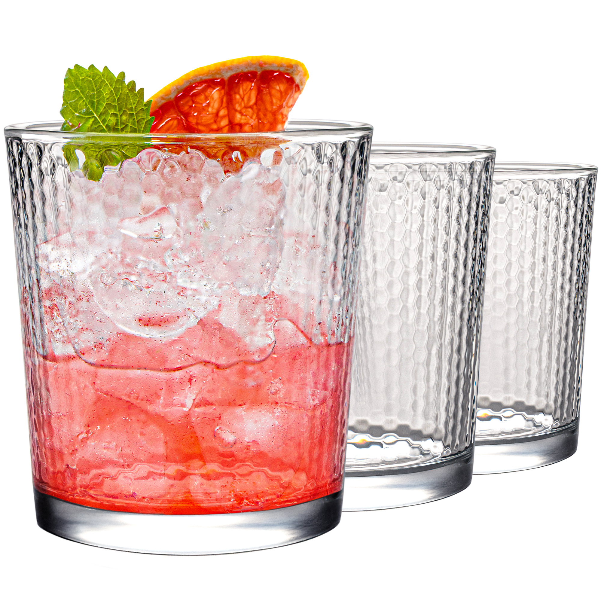 6-piece Drinking Glass Set - 365ml, Textured Glasses, Ideal For Water, Juice, Milk, Thick Walls, Stackable