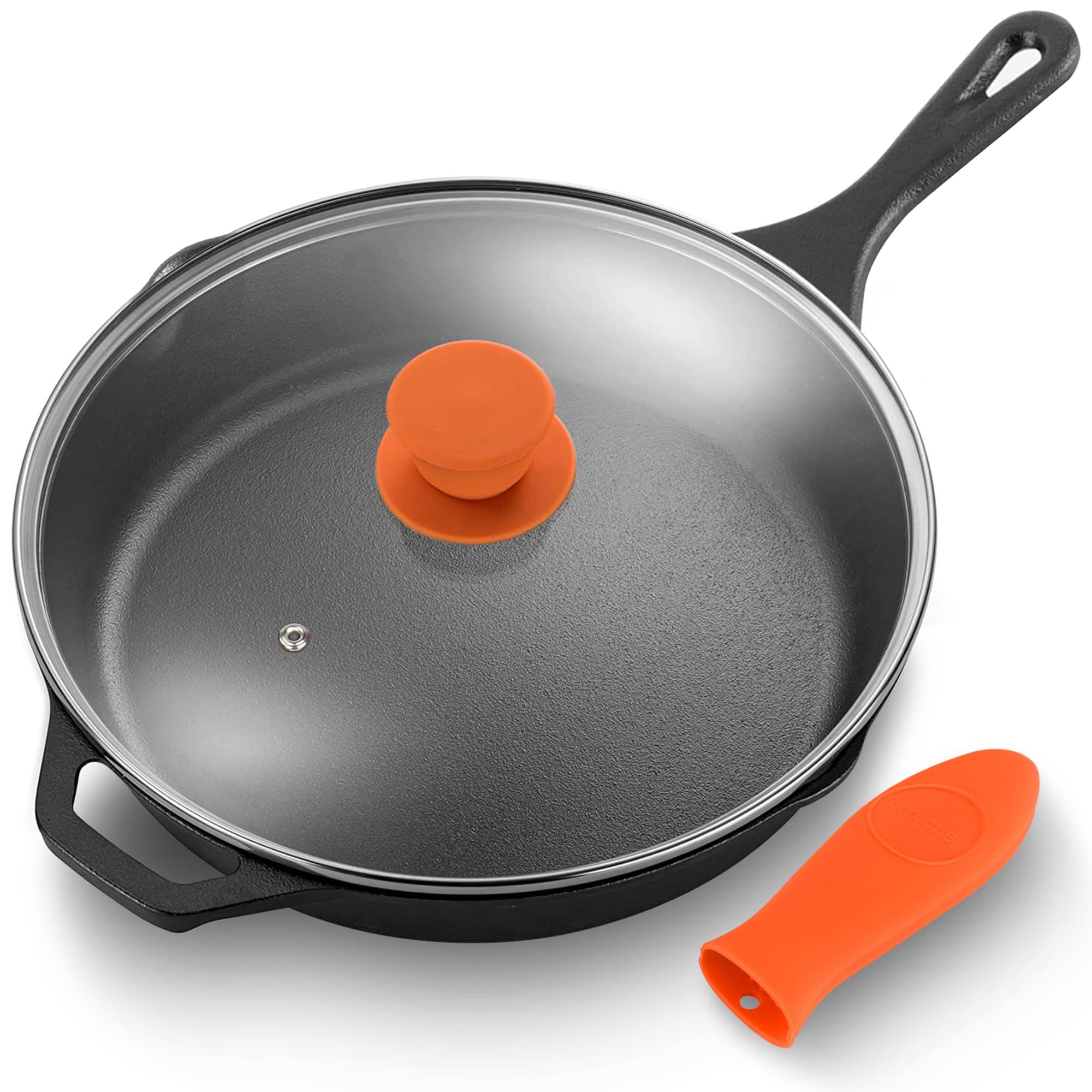 Image of Nutrichef Cast Iron Grill Pan For Induction – Cast Iron Grill Pan – Perfect As A Steak Pan, Pre- Cast , Coated Iron Grill Pan, 30cm