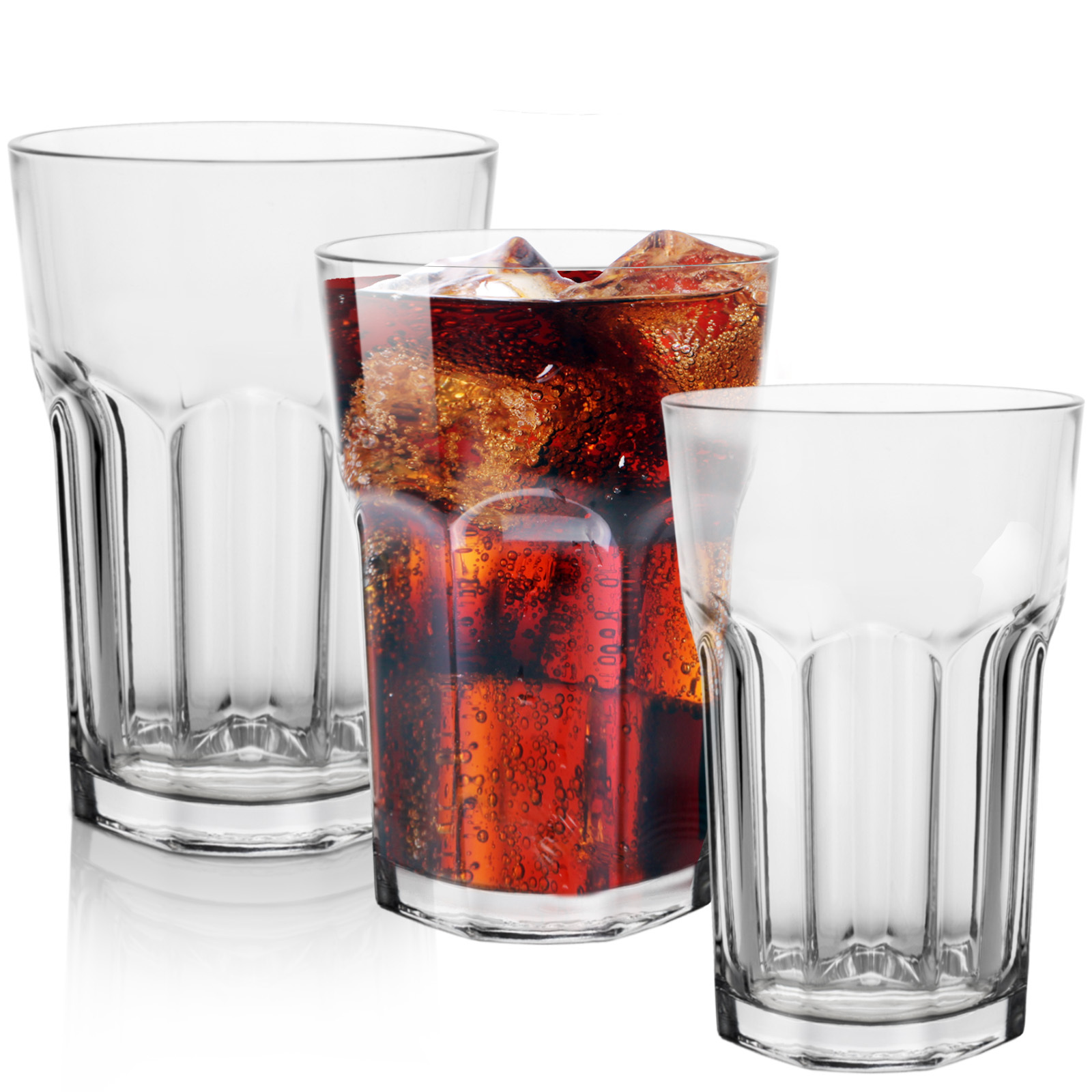 Drinking Glass Set – Premium Water Glasses, Stackable & Dishwasher Safe – In 270 Ml, 350 Ml & 410 Ml, Choose From 6-piece Or 12-piece Set
