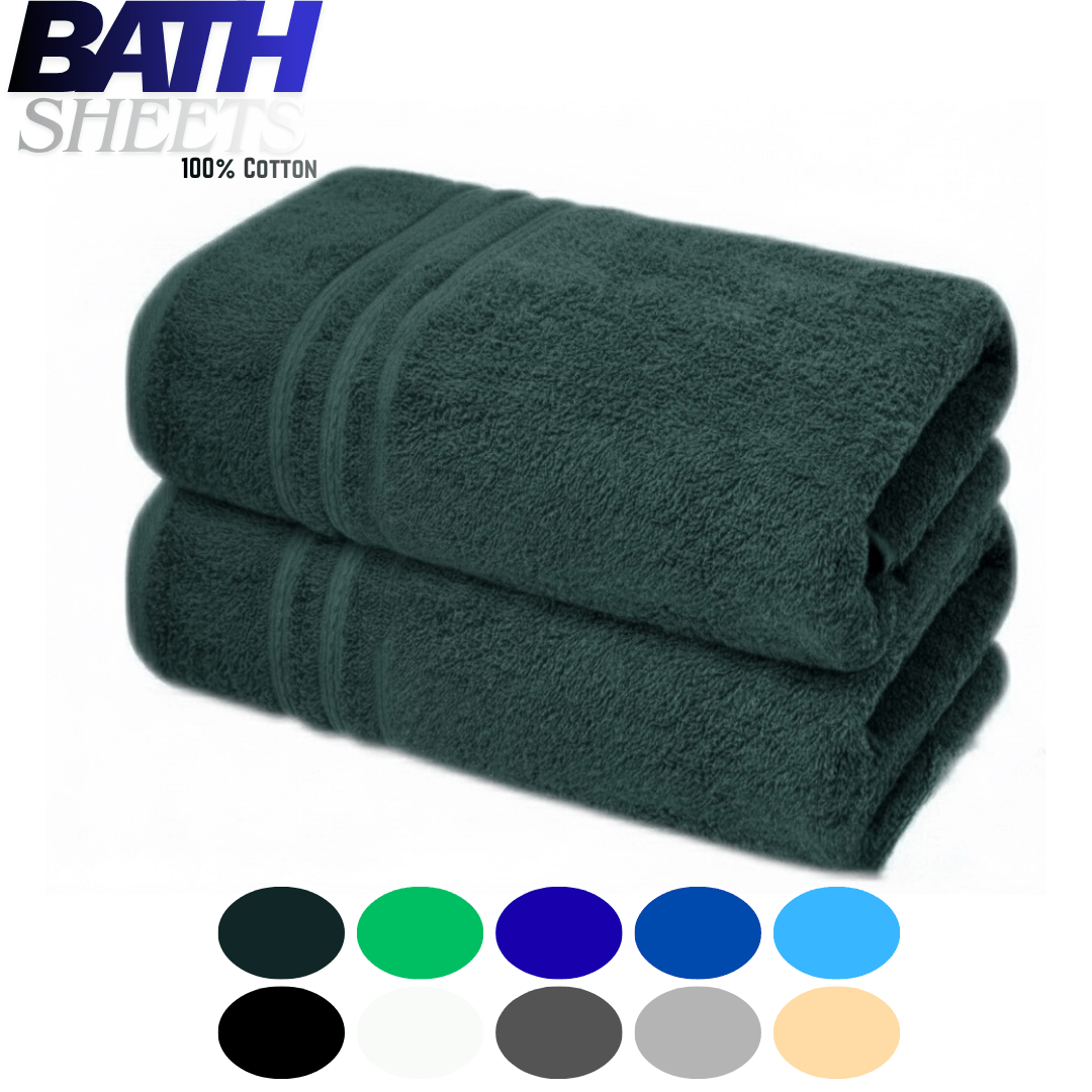 TEMU Xxl Bath Sheet 90x190 Cm Pack Of 2- 600 Gsm 100% Cotton | Absorbent, Super Soft Cotton Towel | 12 Colors | Quick Dry & Long-lasting Bath Sheet