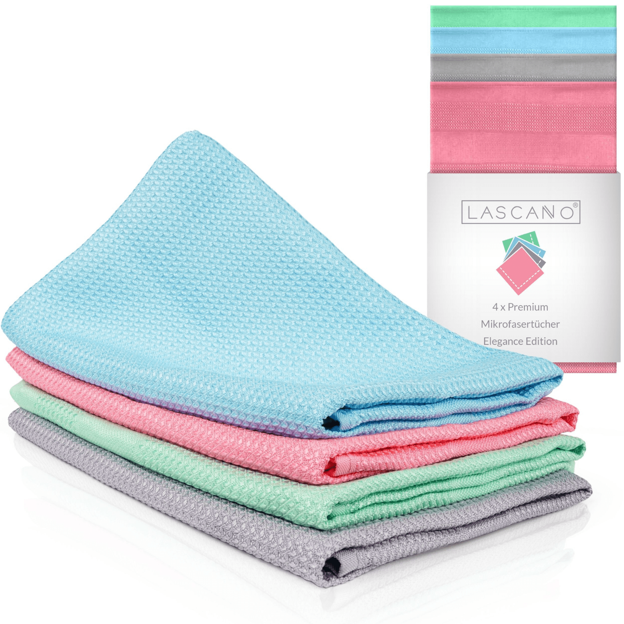 Lascano Microfiber Dish Towels 4-piece Set - 60 X 40 Cm | Streak-free All-purpose Microfiber Towels | & Absorbent | Dish Towels ( Edition)