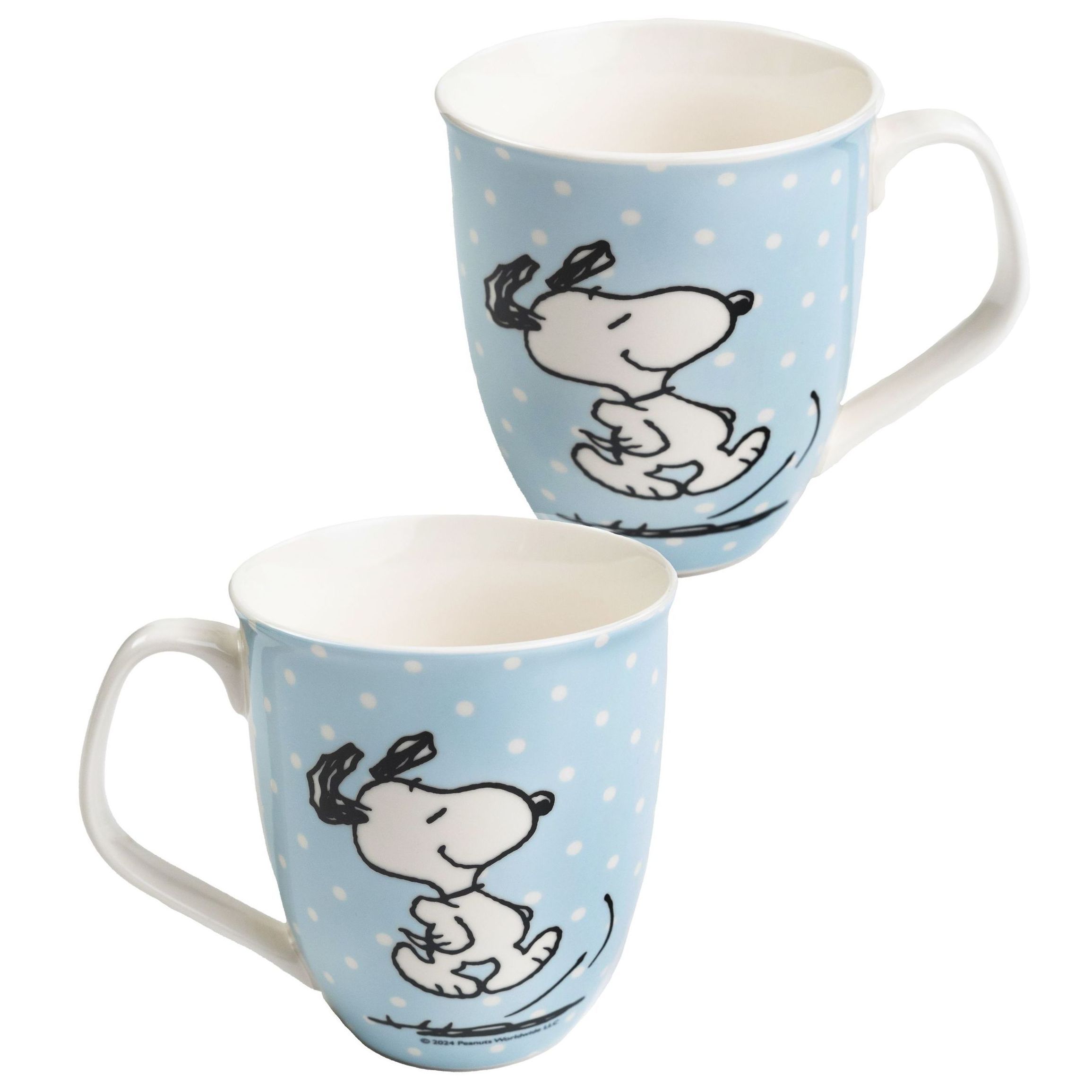 Mug - Blue Polka Dot Ceramic Coffee Cup, 280 Ml