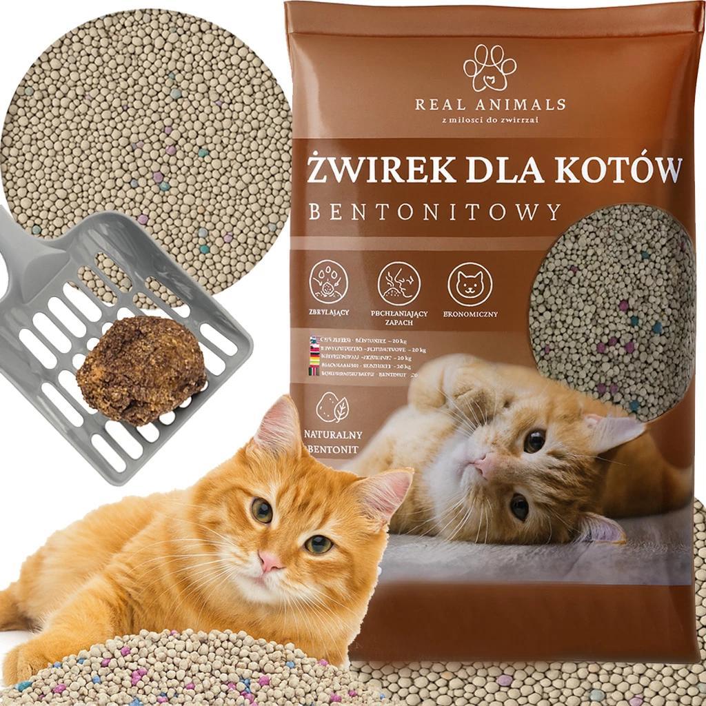 TEMU Żwirek Bentonitowy Dla Kota Naturalny 20 kg Zbrylający Bezpyłowy Ultra Chłonny Przyjazny dla Kotów