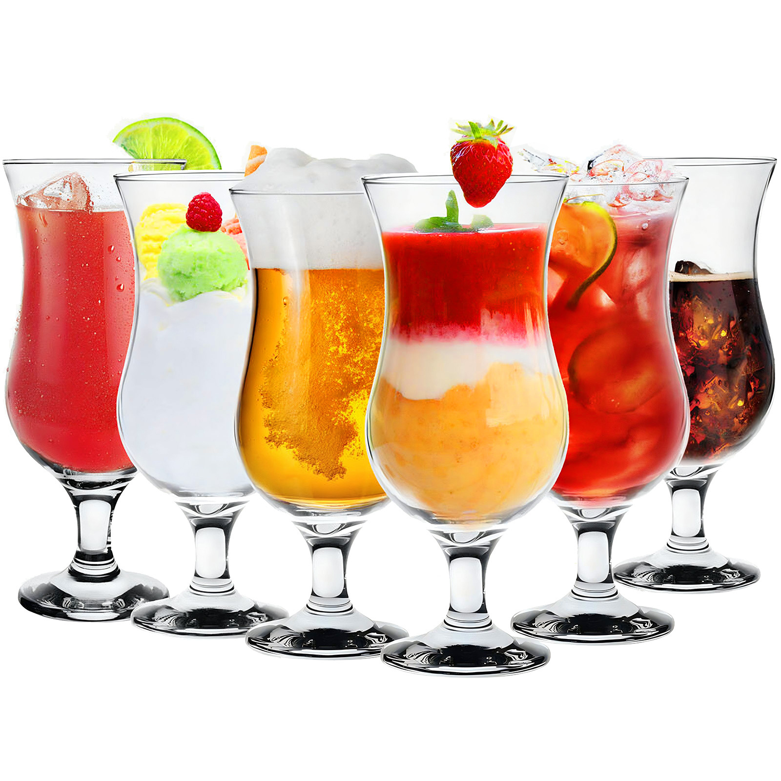 cocktail glasses elegant clear glassware for long drinks   iced coffee   as 6 piece or 12 piece set 460 ml capacity