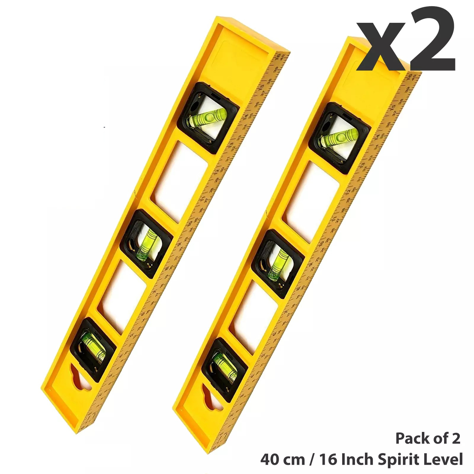 TEMU 2pcs 40cm Straight Spirit Level 16in Lightweight Brick Line Shelf Diy Bubble